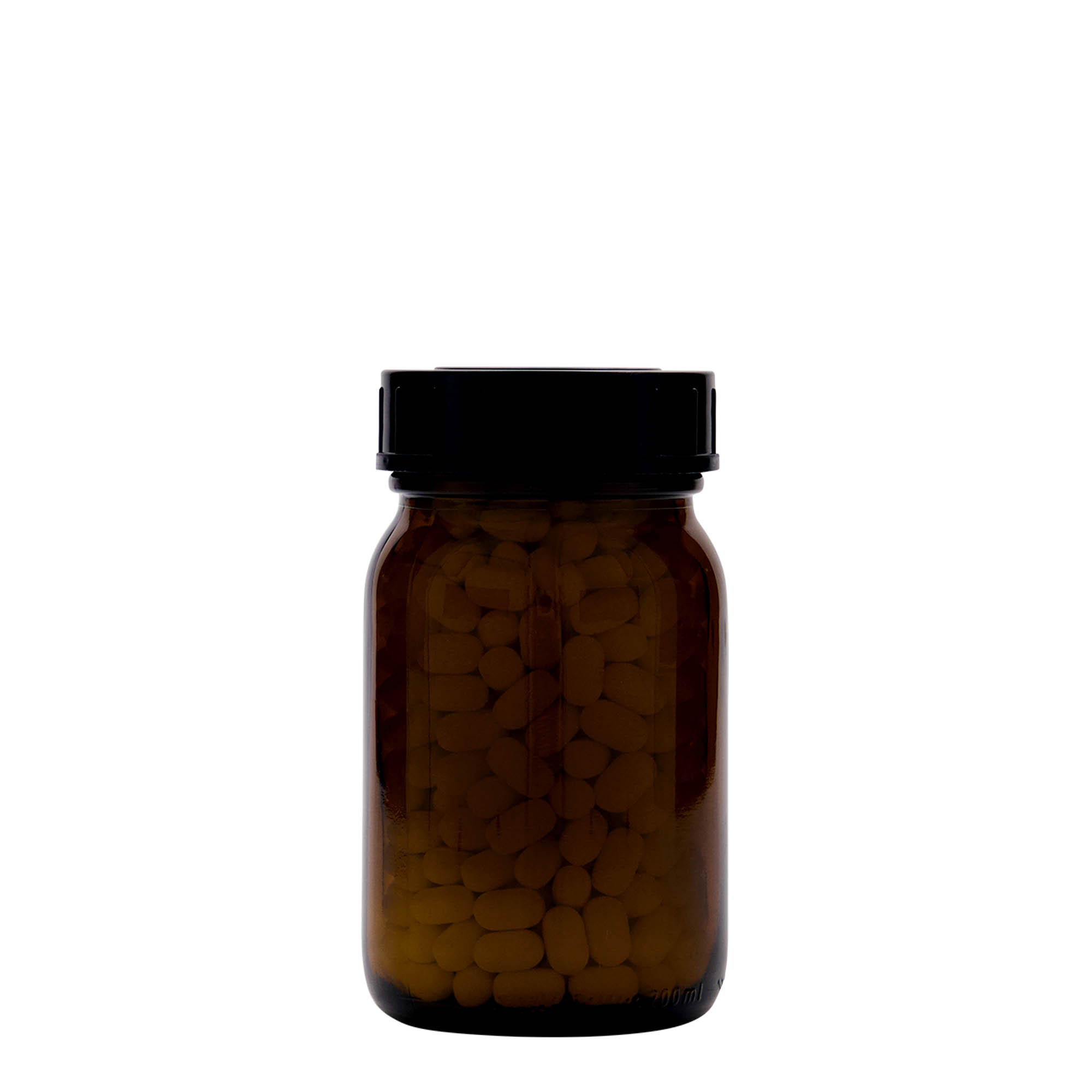 200 ml γυάλινο βάζο με φαρδύ στόμιο, καφέ, άνοιγμα: DIN 55