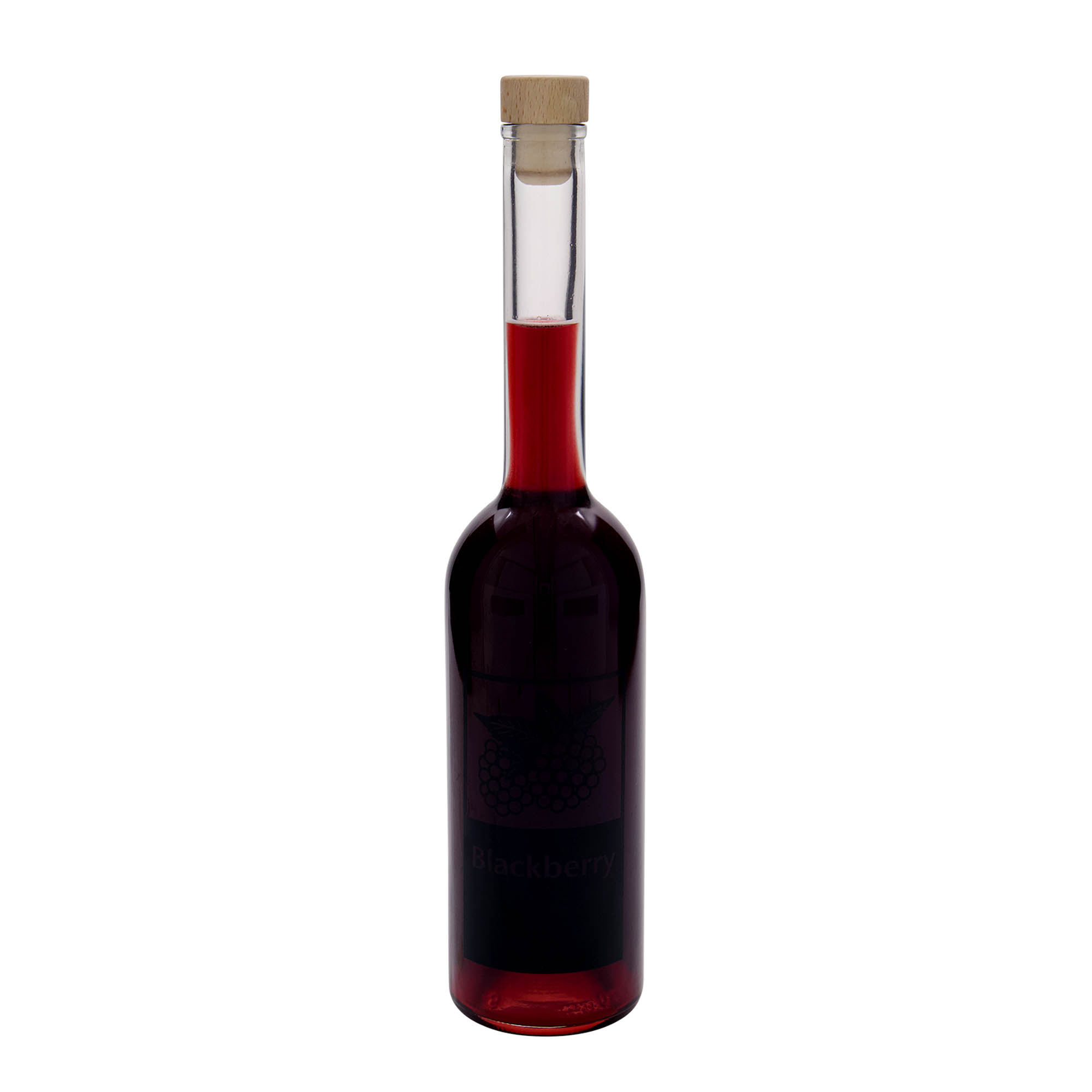 500 ml γυάλινο μπουκάλι 'Opera', σχέδιο: Βατόμουρο, στόμιο: Φελλός
