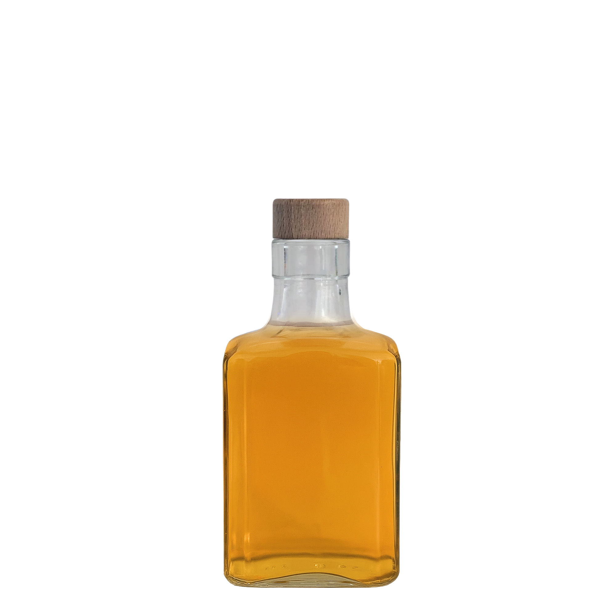 250 ml γυάλινο μπουκάλι 'Decanter Quadro Oberband', τετράγωνο, στόμιο: φελλός