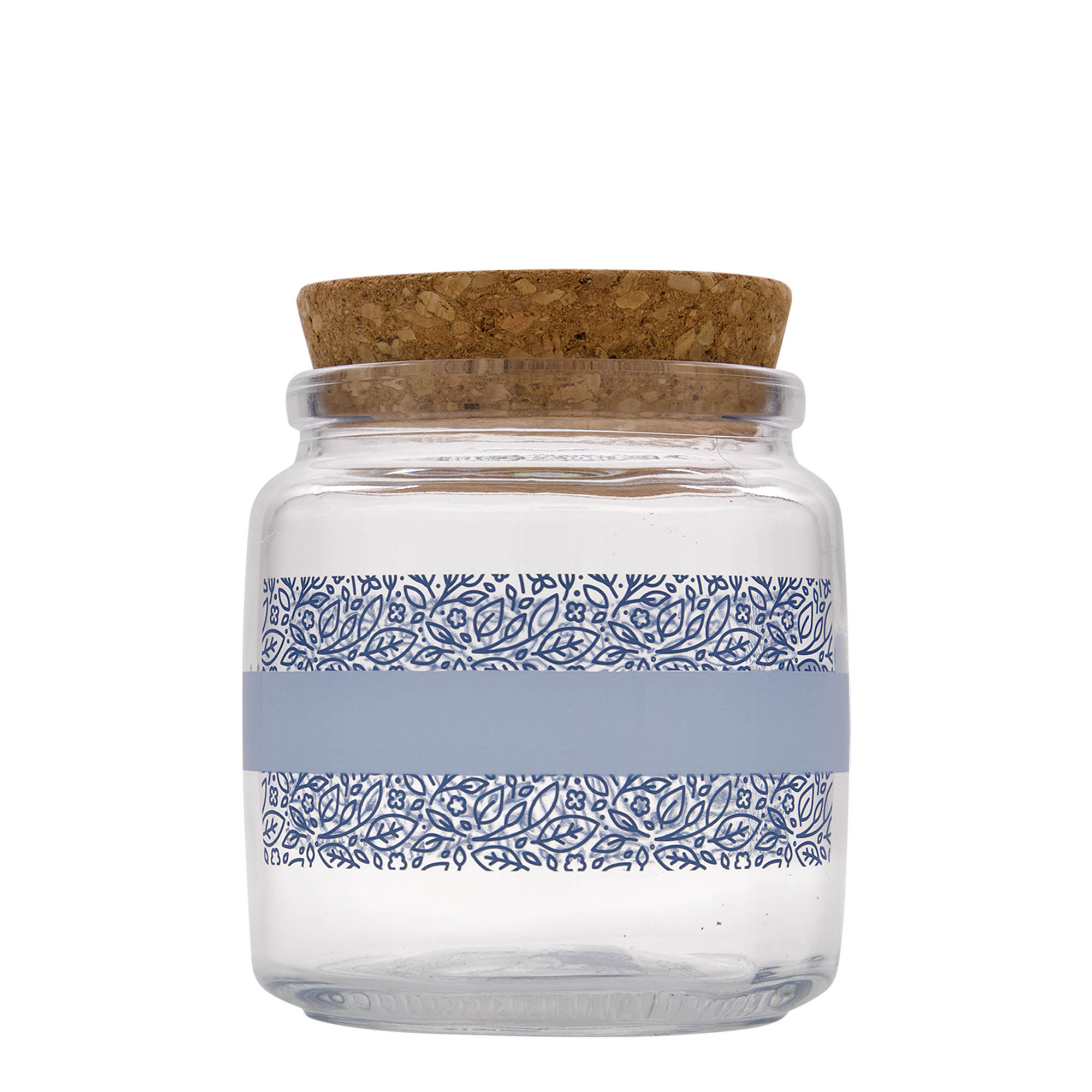 750 ml γυάλινο βάζο με φελλό 'Giara', σχέδιο: Naturalmente blu, στόμιο: φελλός