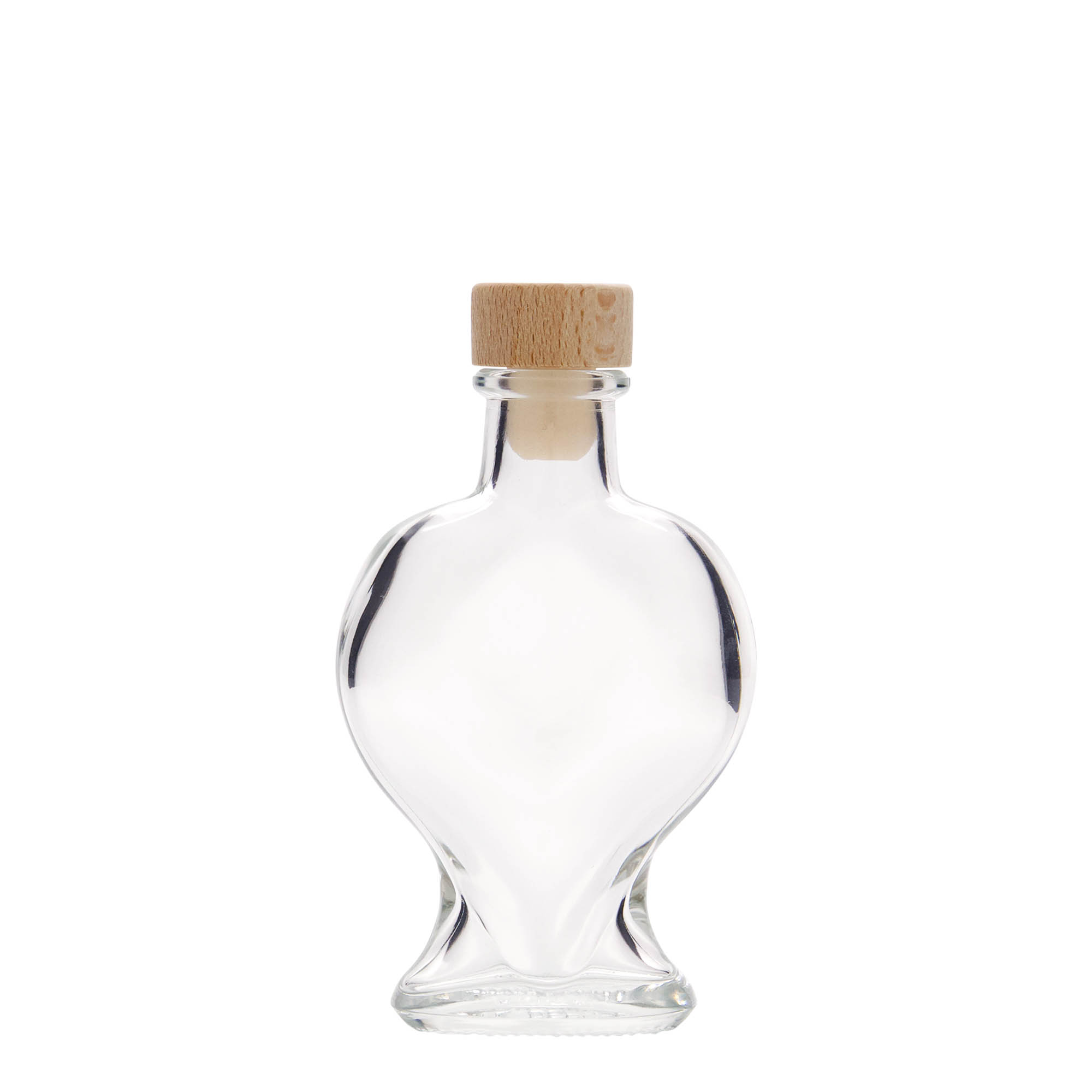 100 ml γυάλινο μπουκάλι 'Καρδιά', στόμιο: φελλός 100 ml γυάλινο μπουκάλι 'Καρδιά', στόμιο: φελλός
