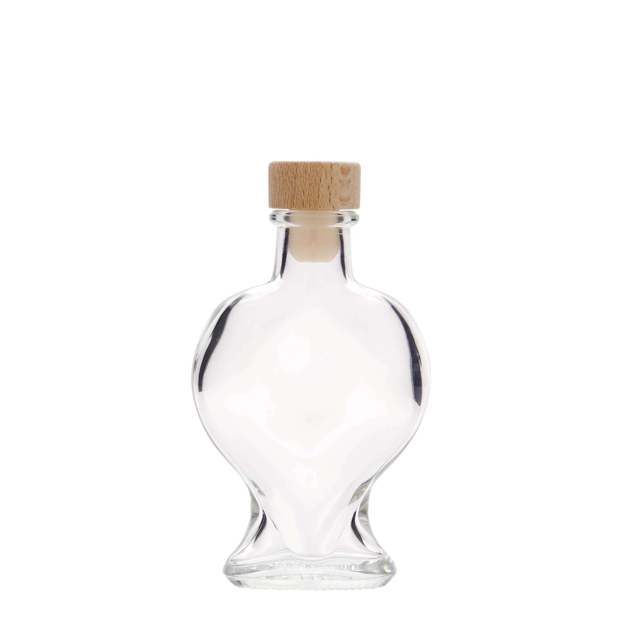 100 ml γυάλινο μπουκάλι 'Καρδιά', στόμιο: φελλός 100 ml γυάλινο μπουκάλι 'Καρδιά', στόμιο: φελλός