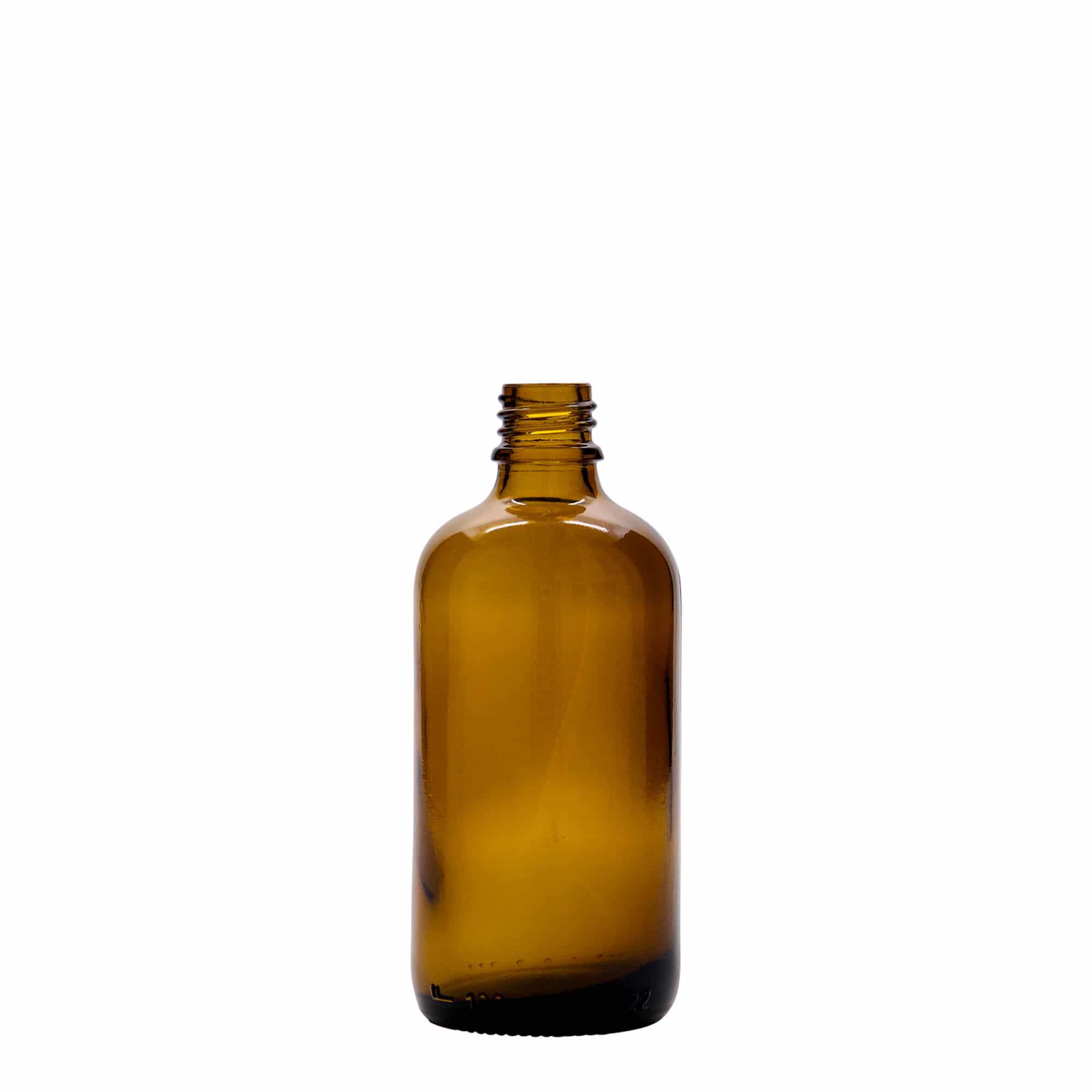 100 ml φιαλίδιο φαρμάκου με αντλία λοσιόν, γυαλί, καφέ, στόμιο: DIN 18
