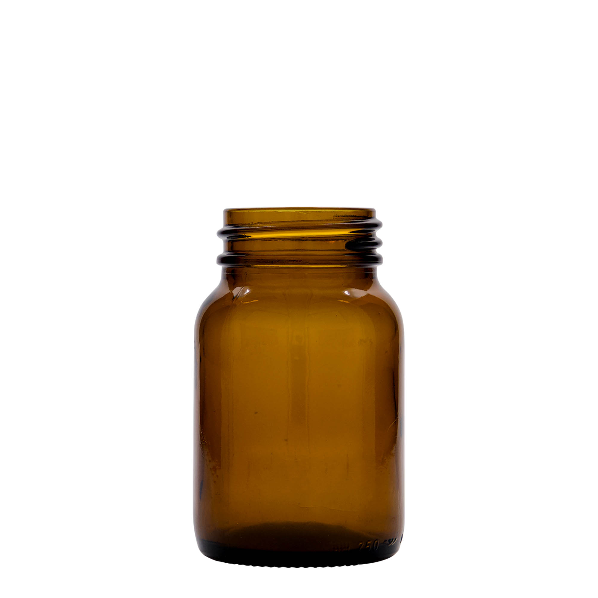 250 ml γυάλινο βάζο με φαρδύ λαιμό, καφέ, στόμιο: DIN 55 250 ml γυάλινο βάζο με φαρδύ λαιμό, καφέ, στόμιο: DIN 55