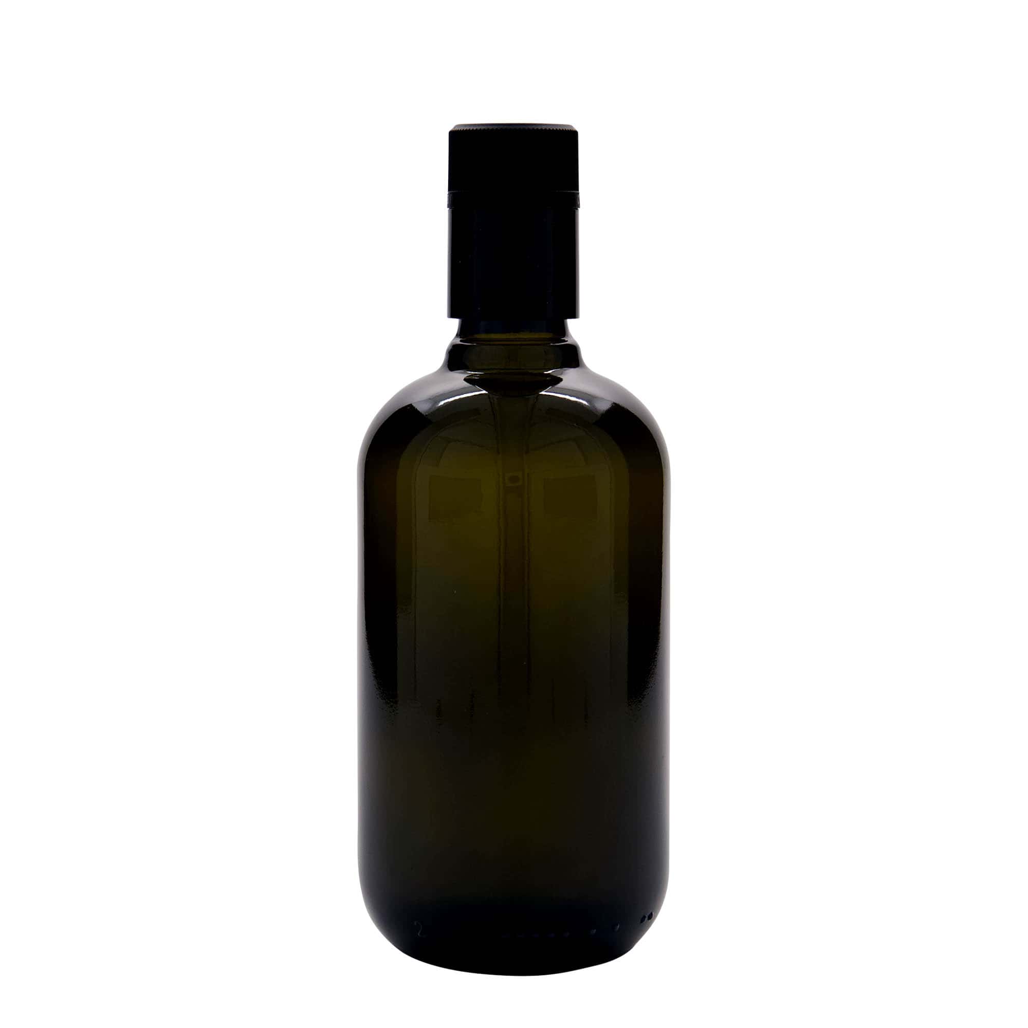 500 ml μπουκάλι ξιδιού/λαδιού 'Biolio', γυαλί παλαιωμένο πράσινο, στόμιο: DOP