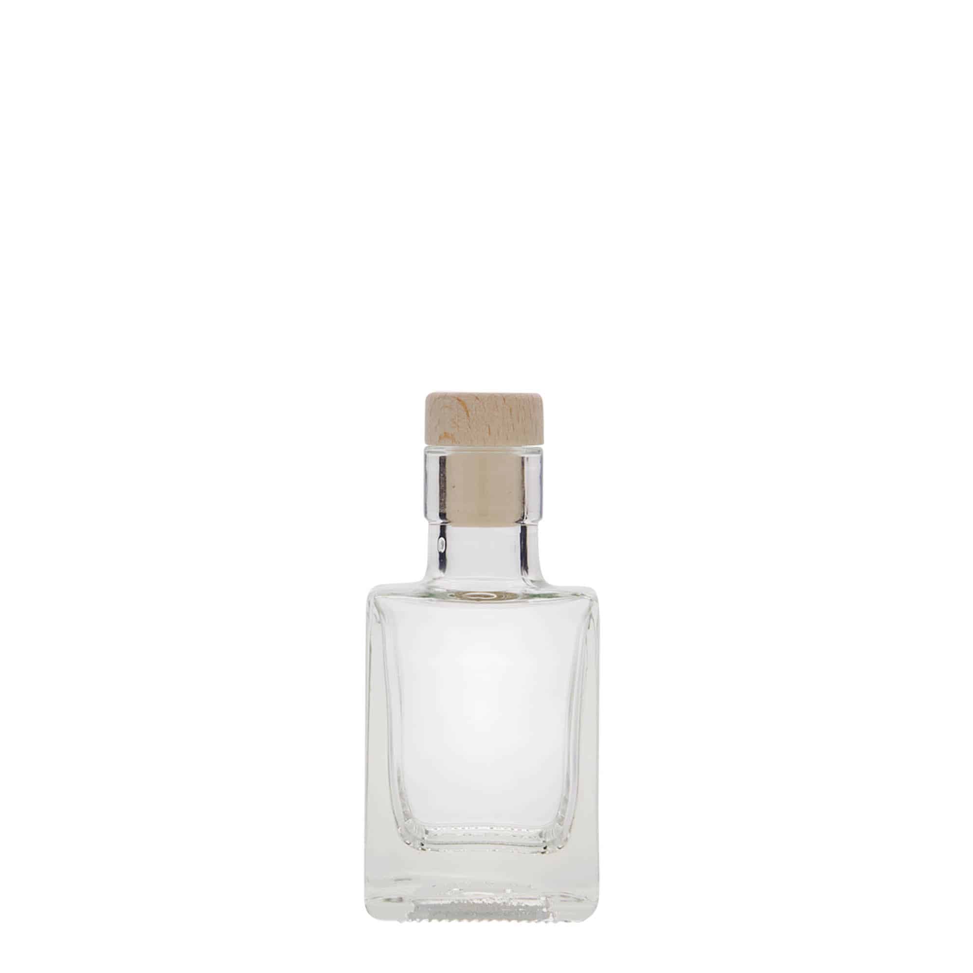 Γυάλινο μπουκάλι 'Cube' 50 ml, τετράγωνο, στόμιο: φελλός