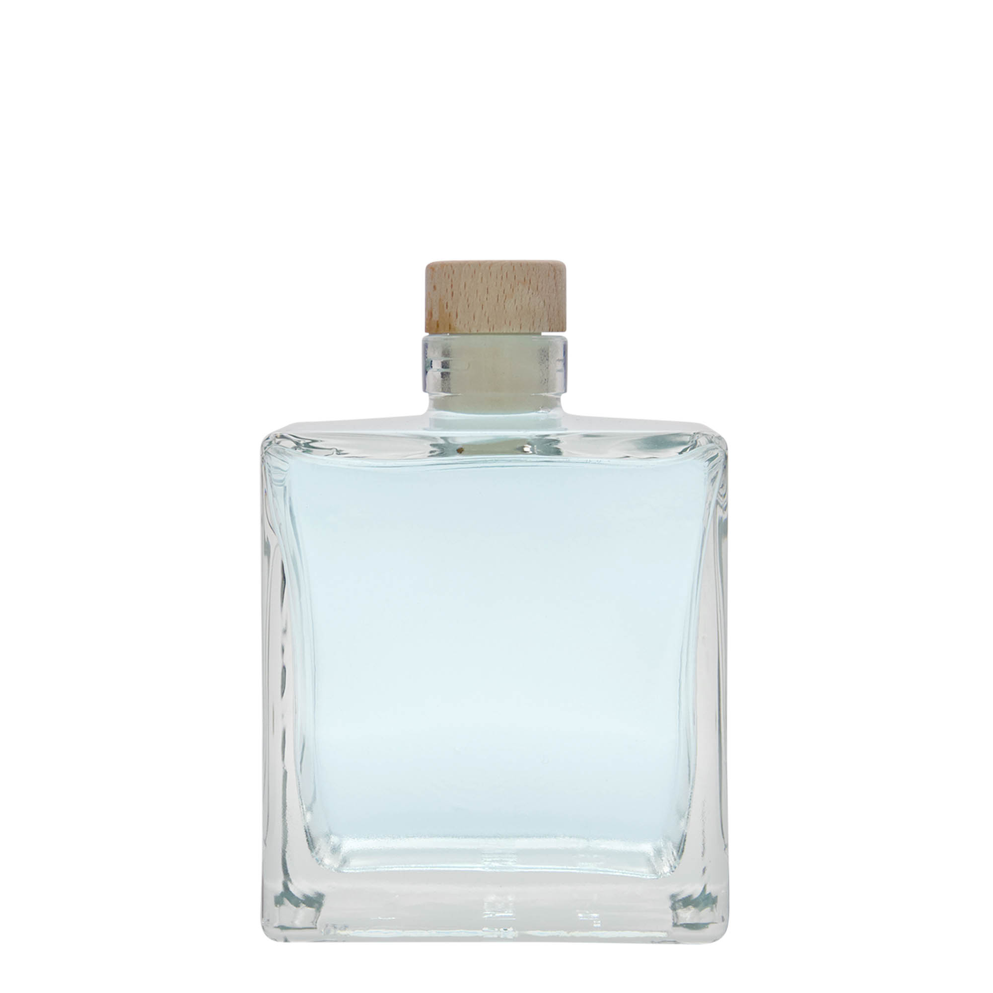 500 ml γυάλινο μπουκάλι 'Cube', τετράγωνο, στόμιο: φελλός