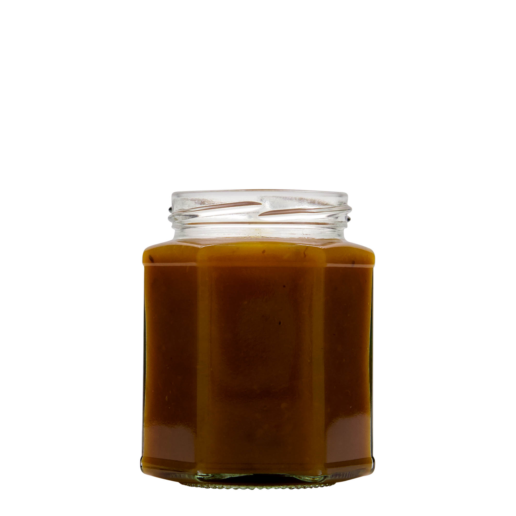 324 ml εξαγωνικό γυάλινο δοχείο, στόμιο: Twist-Off (TO 66) 324 ml εξαγωνικό γυάλινο δοχείο, στόμιο: Twist-Off (TO 66)