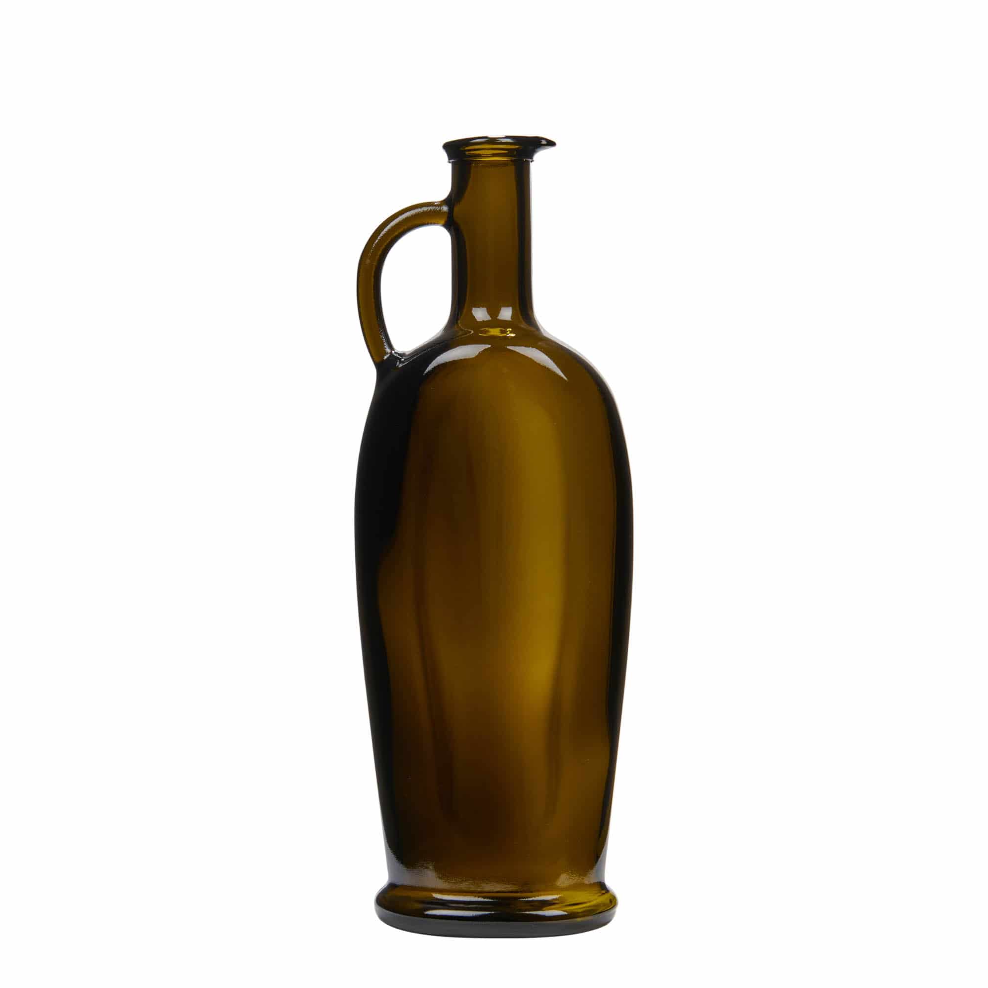 Γυάλινο μπουκάλι 'Eleganta' 500 ml, οβάλ, πράσινο αντικέ, στόμιο: φελλός
