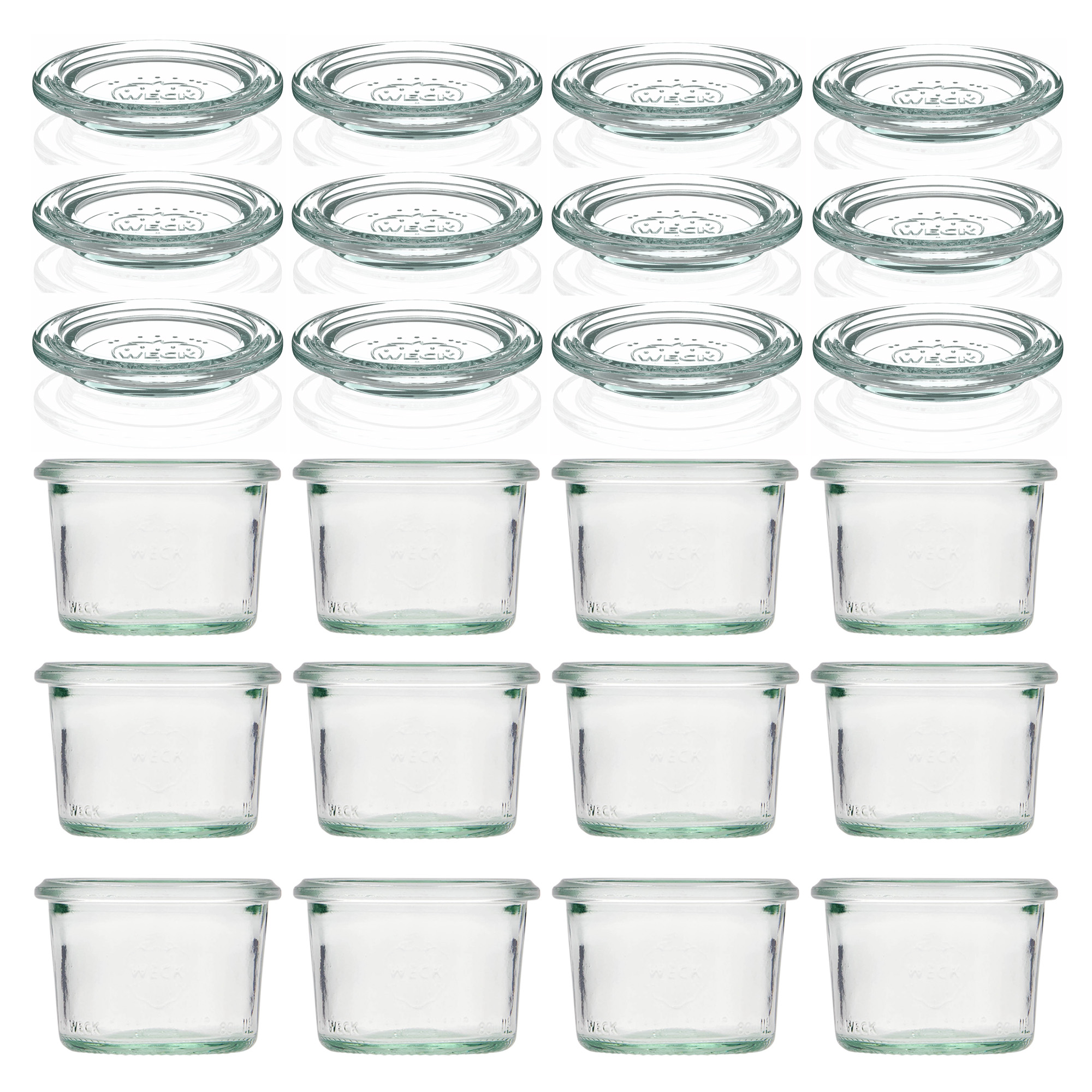 12x Κυλινδρικό βάζο WECK 80 ml με γυάλινο καπάκι RR 60