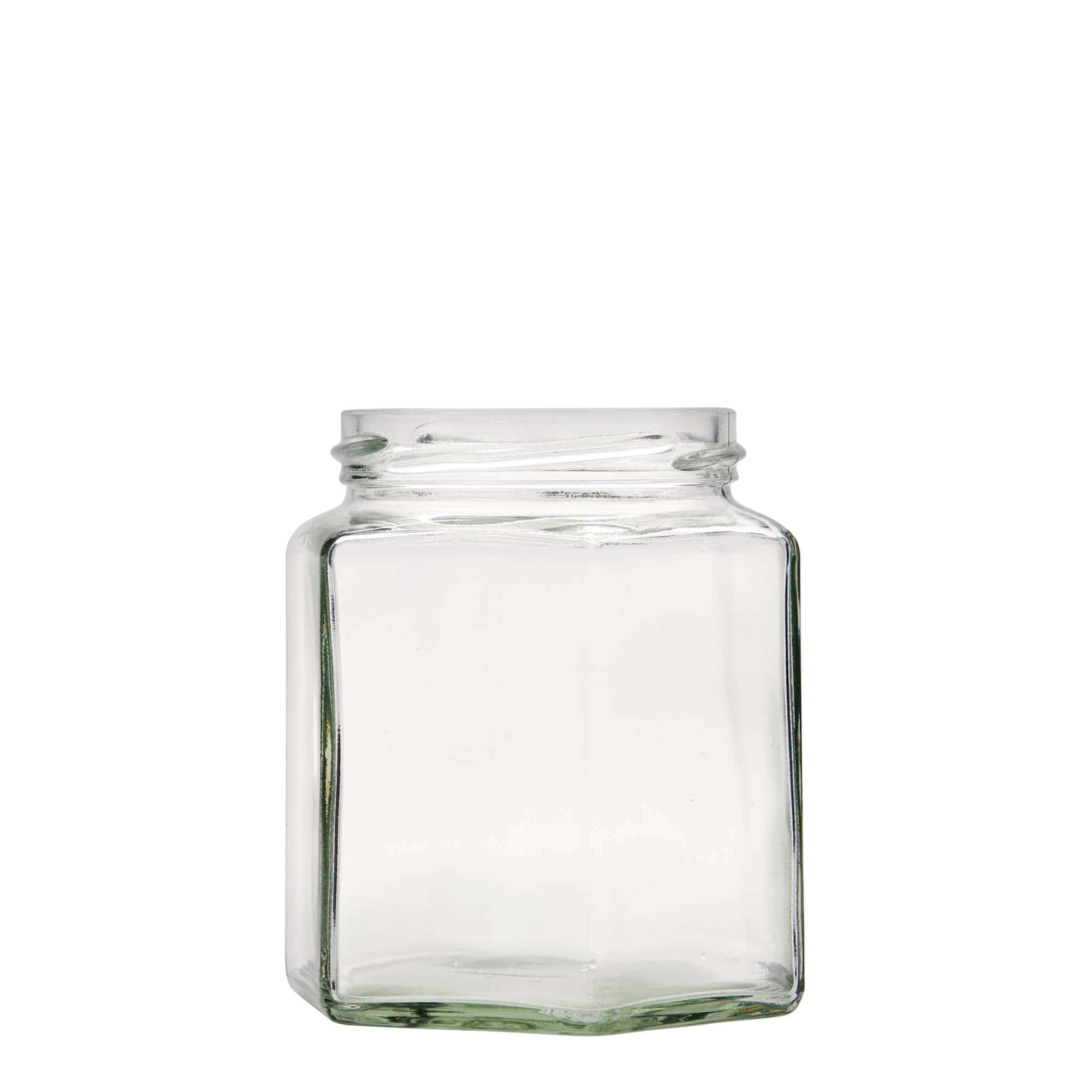390 ml εξαγωνικό γυάλινο δοχείο, στόμιο: Twist-Off (TO 70) 390 ml εξαγωνικό γυάλινο δοχείο, στόμιο: Twist-Off (TO 70)