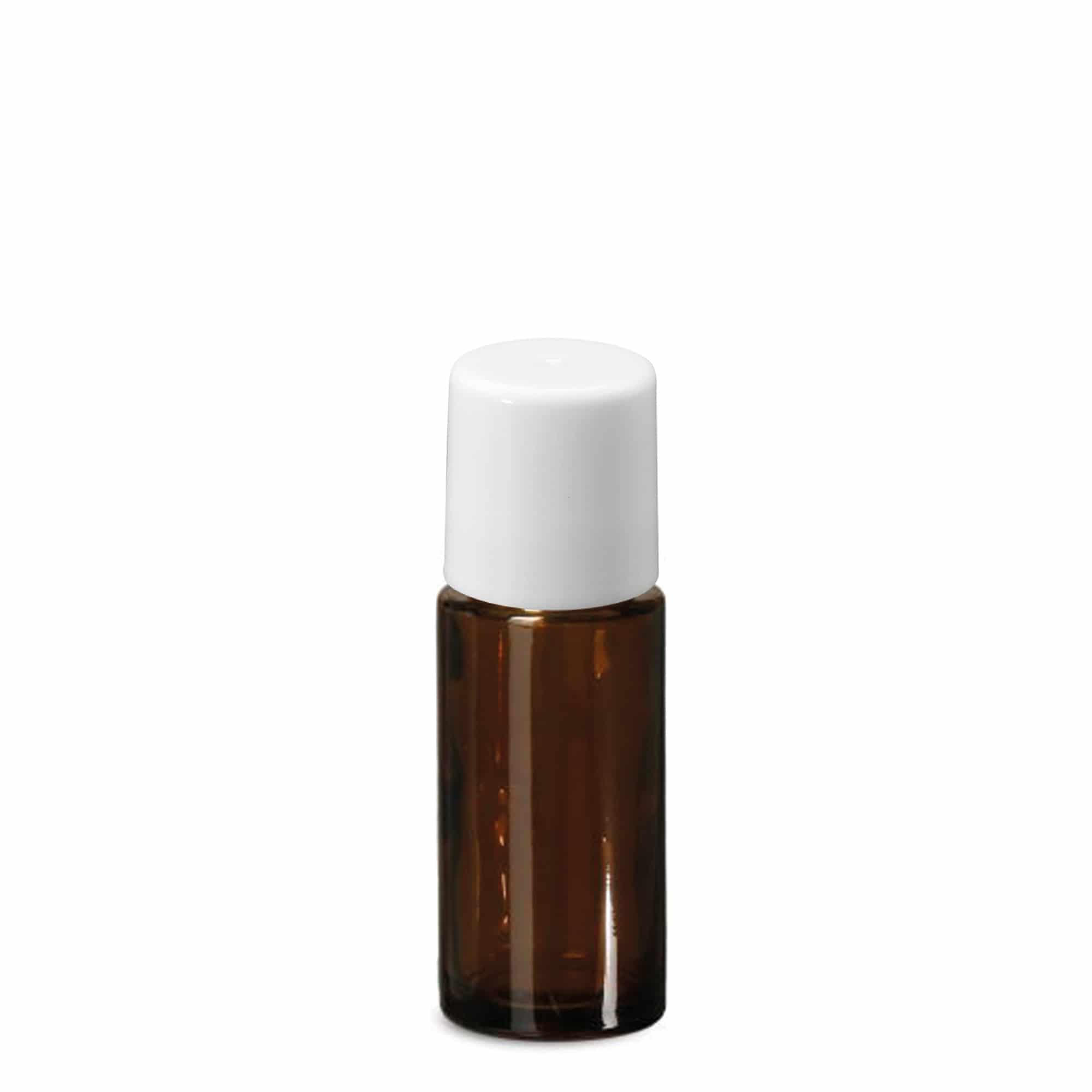 50 ml φιαλίδιο Roll-On, γυάλινο, καφέ, στόμιο: βιδωτό καπάκι