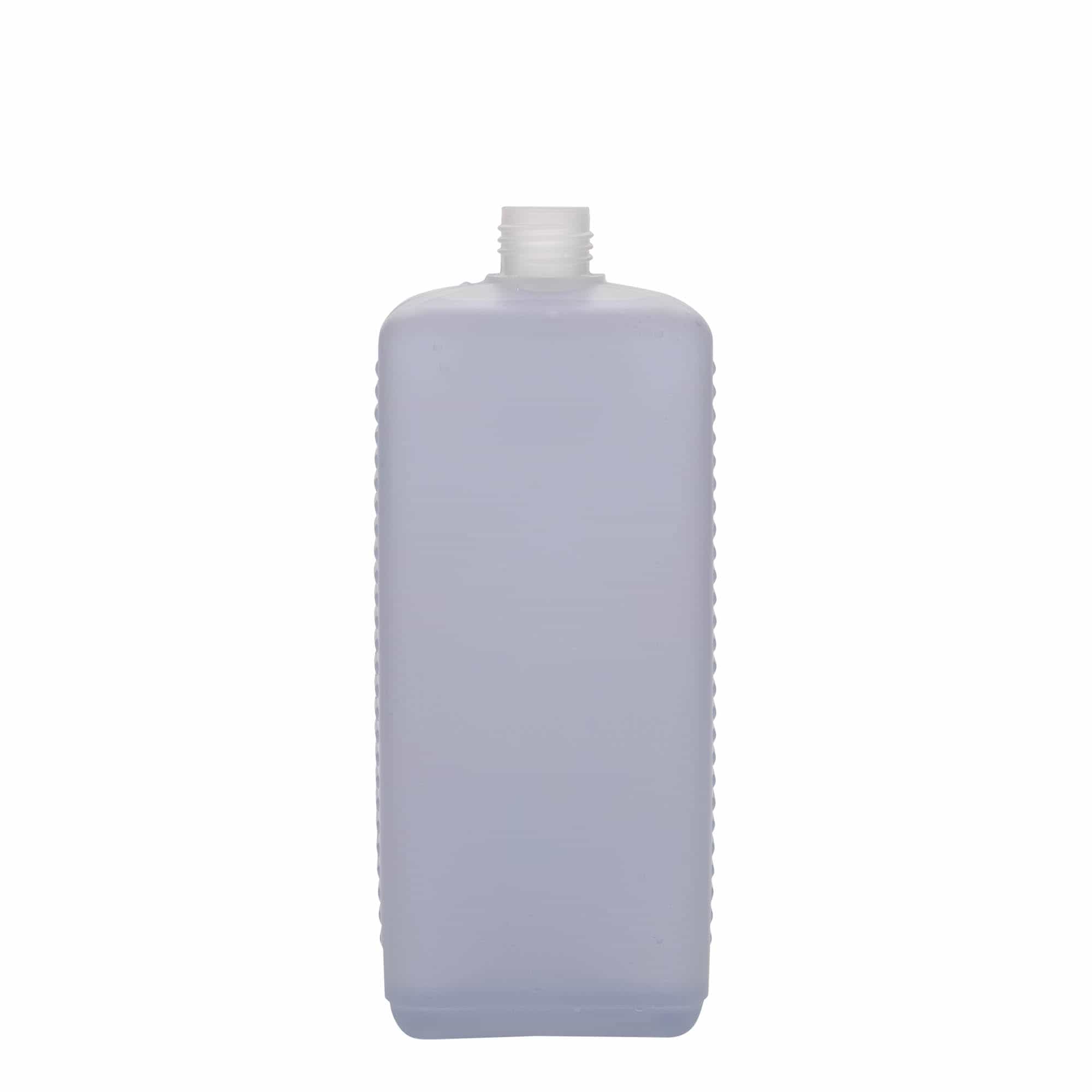 1.000 ml κανιστερόφιαλη, ορθογώνια, πλαστικό HDPE, φυσικό, στόμιο: DIN 25 EPE