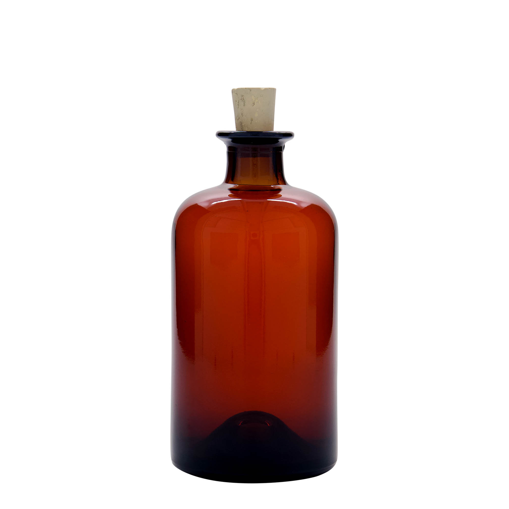 500 ml γυάλινο μπουκάλι φαρμακοποιού, καφέ, στόμιο: φελλός 500 ml γυάλινο μπουκάλι φαρμακοποιού, καφέ, στόμιο: φελλός