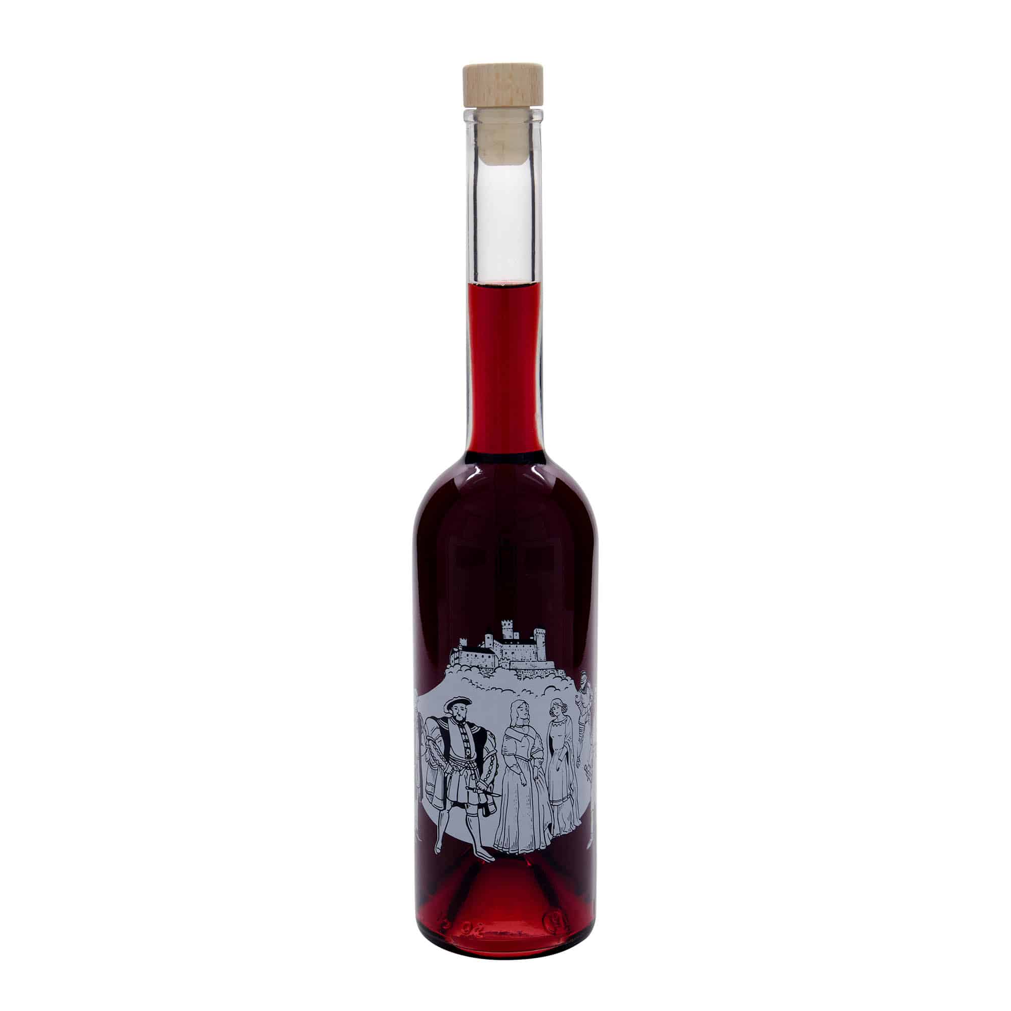 Γυάλινο μπουκάλι 'Opera' 500 ml, σχέδιο: μεσαίωνας, στόμιο: φελλός