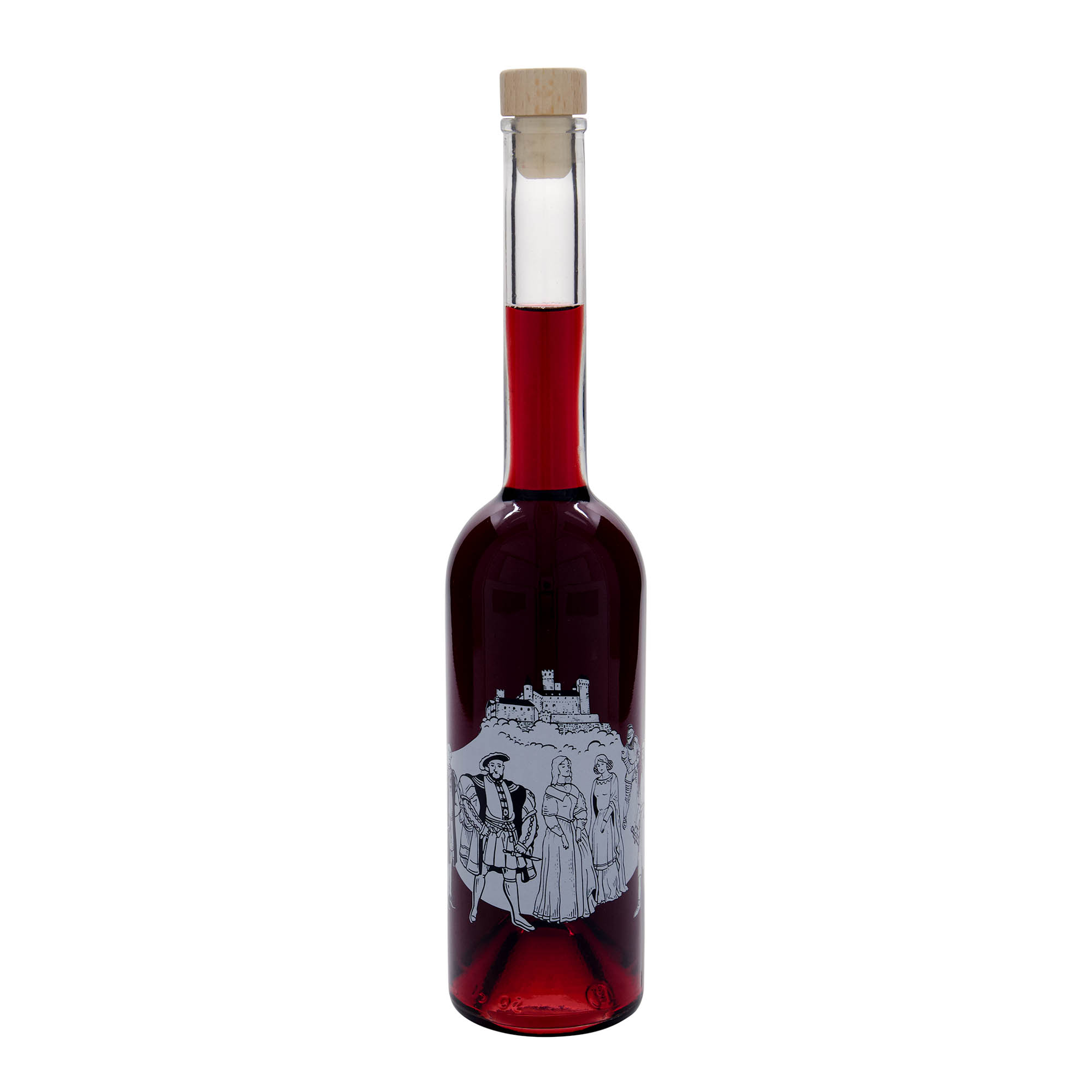 500 ml γυάλινο μπουκάλι 'Όπερα', θέμα: Μεσαίωνας, στόμιο: φελλός