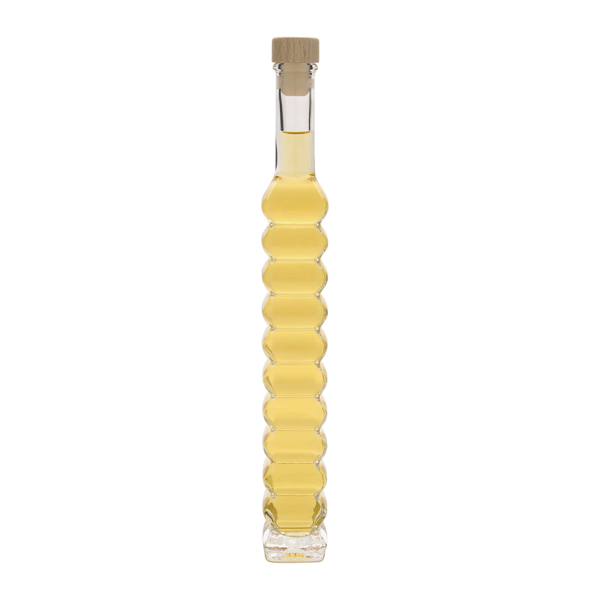 200 ml γυάλινο μπουκάλι 'Ρώμα, τετράγωνο, στόμιο: φελλός