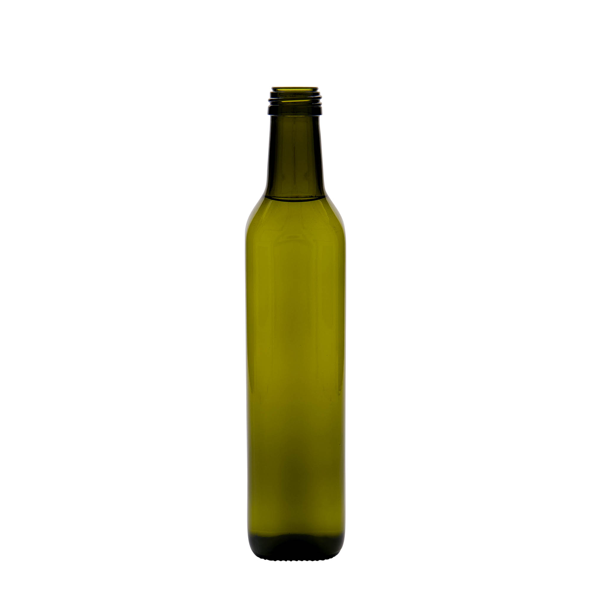 500 ml γυάλινο μπουκάλι 'Marasca', τετράγωνο, παλαιωμένο πράσινο, στόμιο: PP 31,5