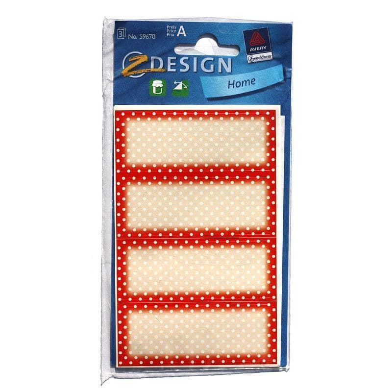 Ετικέτες Zweckform 'Red Dots', ορθογώνιες, χάρτινες, πολύχρωμες Ετικέτες Zweckform 'Red Dots', ορθογώνιες, χάρτινες, πολύχρωμες