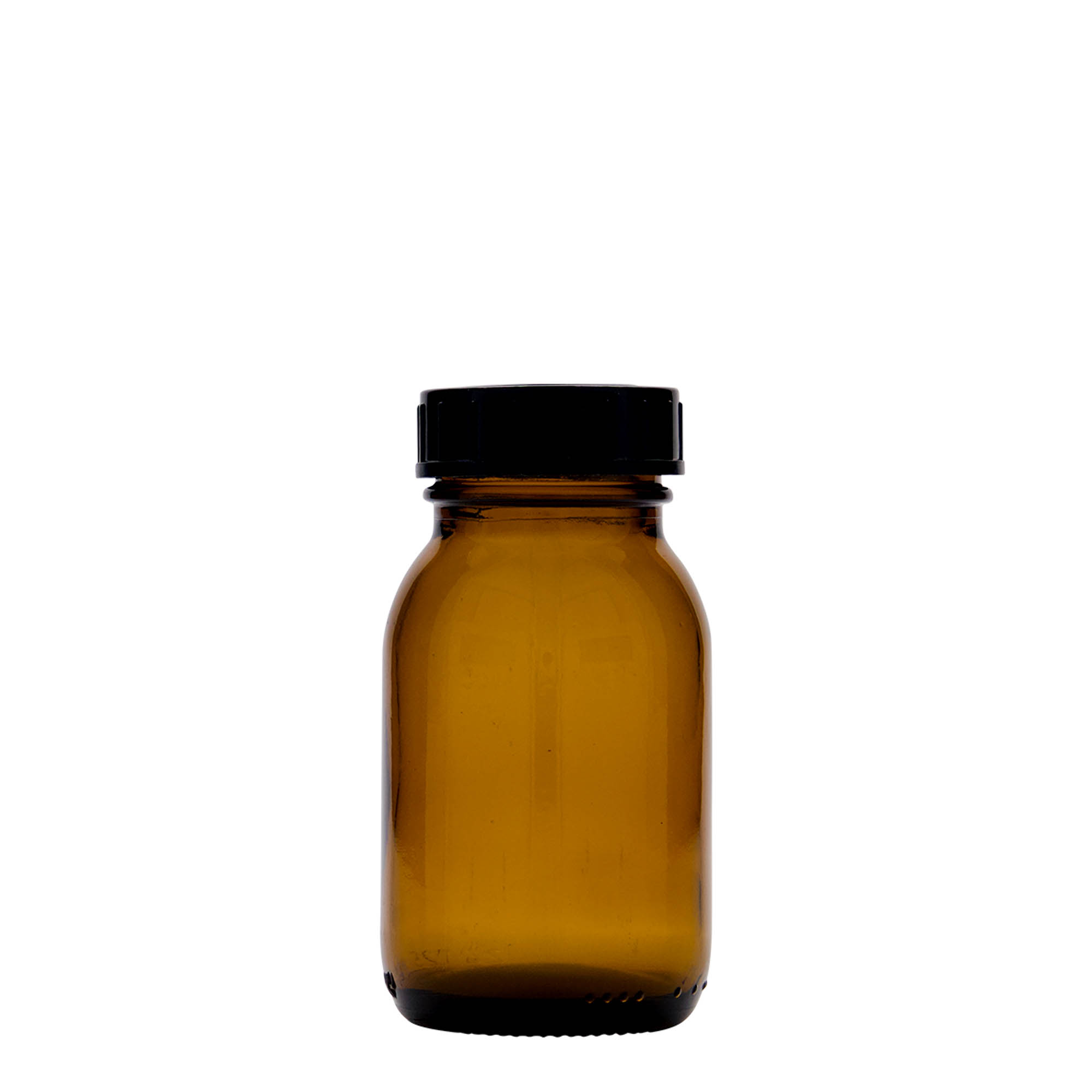 125 ml γυάλινο βάζο με φαρδύ λαιμό, καφέ, στόμιο: DIN 40 125 ml γυάλινο βάζο με φαρδύ λαιμό, καφέ, στόμιο: DIN 40