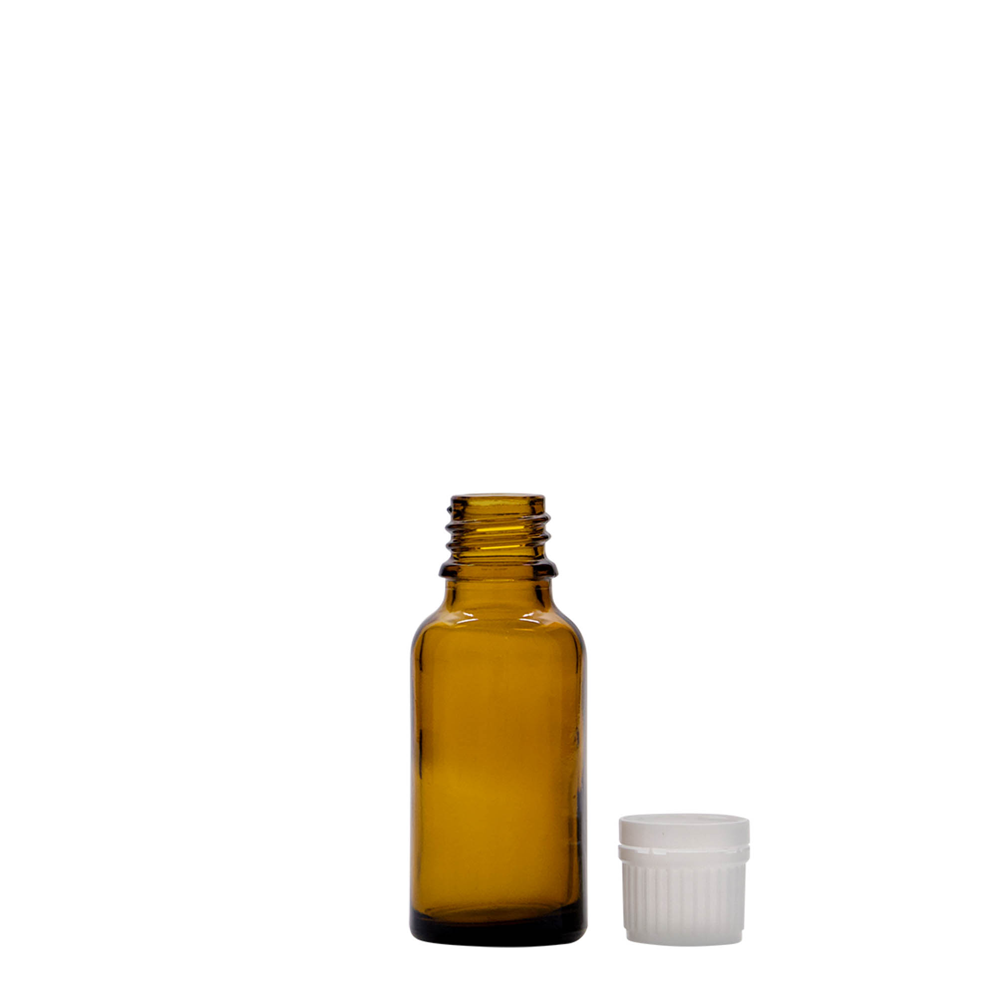 20 ml φαρμακευτικό μπουκάλι, καφέ γυαλί, στόμιο: DIN 18
