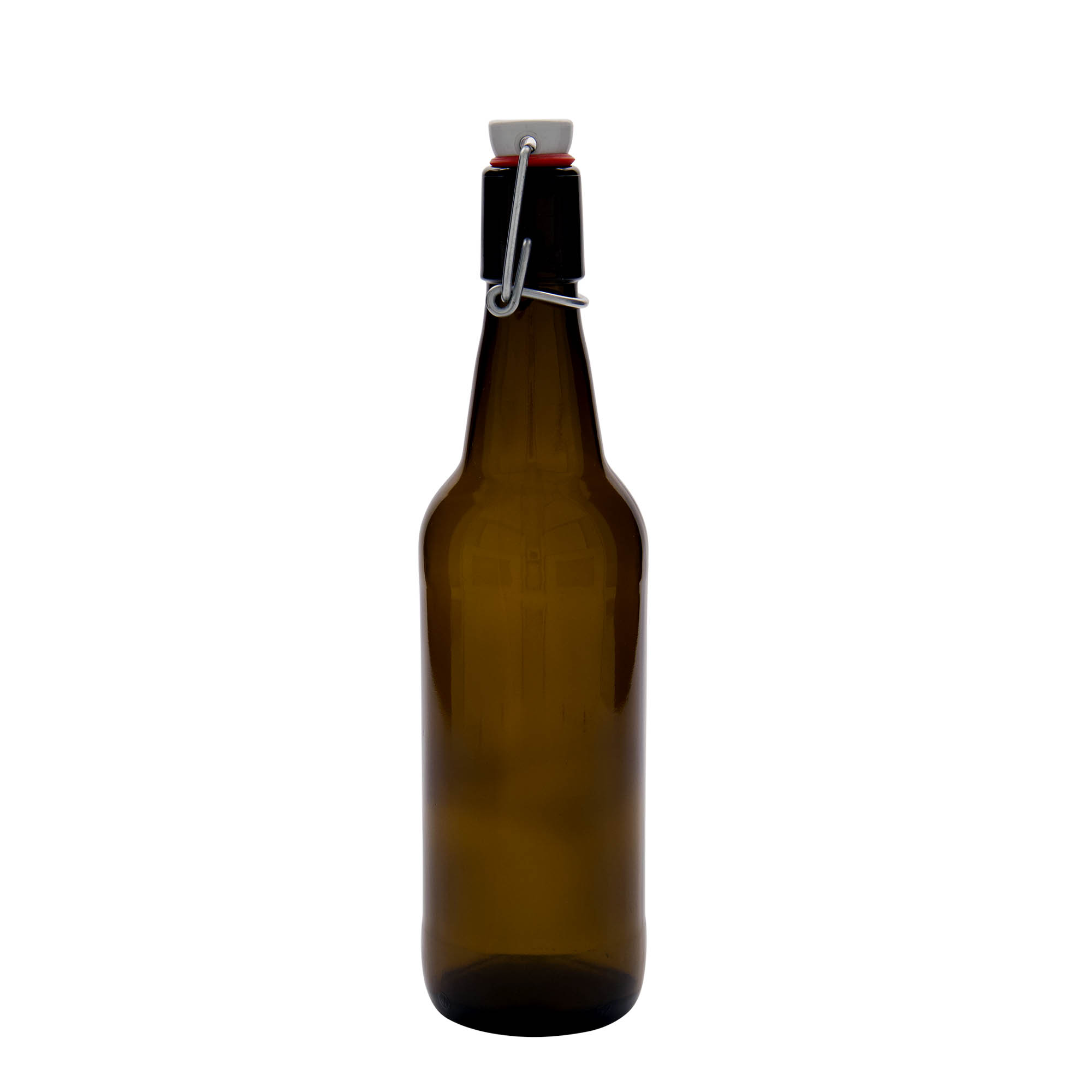 500 ml μπουκάλι μπύρας, γυαλί, καφέ, στόμιο: κούμπωμα με αγκράφα