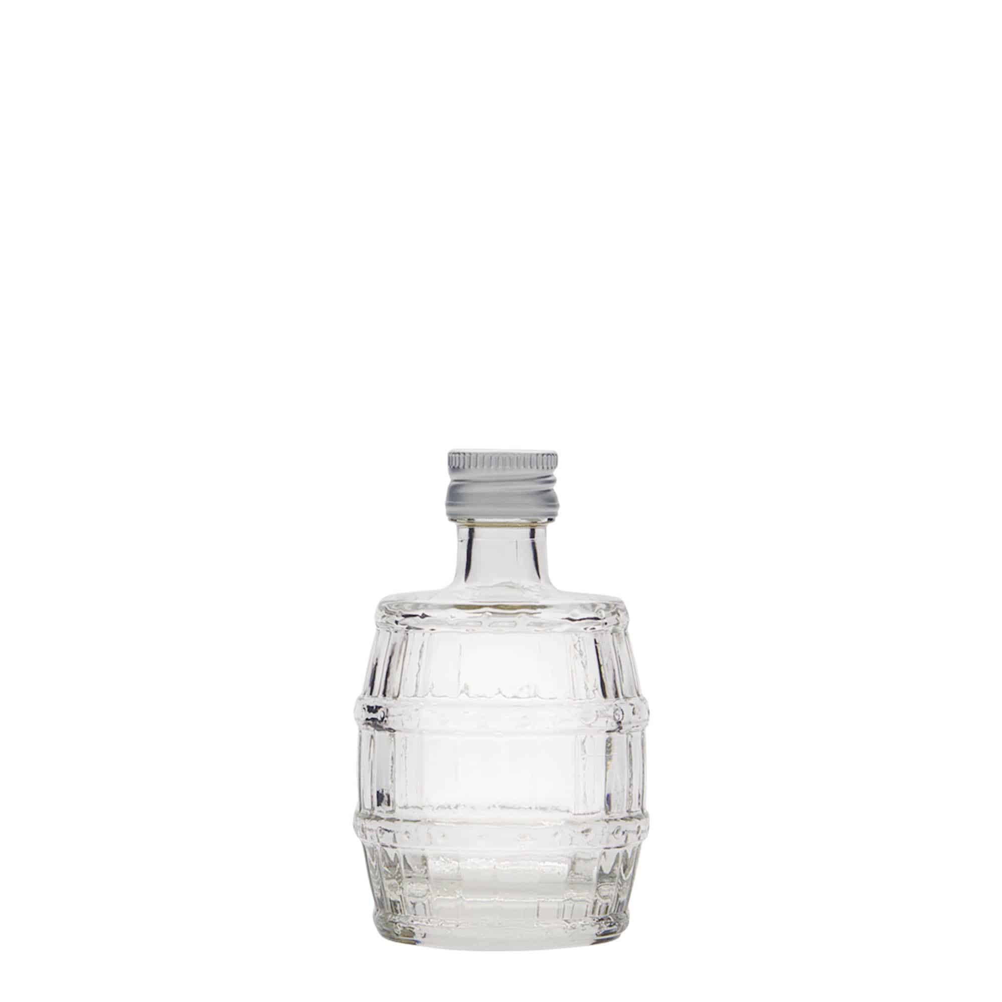 50 ml γυάλινο μπουκάλι 'Βαρέλι', στόμιο: PP 18