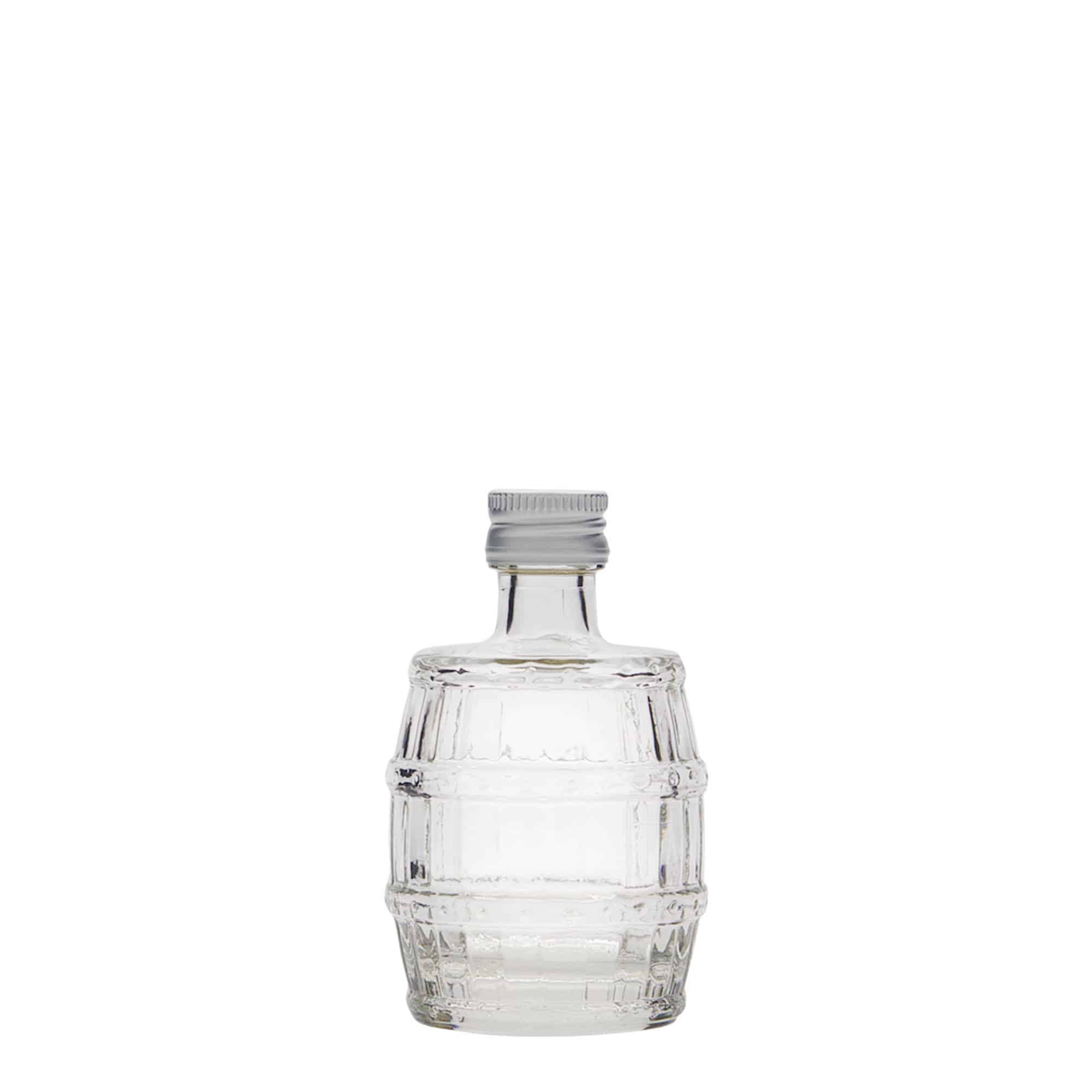 50 ml γυάλινο μπουκάλι 'Βαρέλι', στόμιο: PP 18
