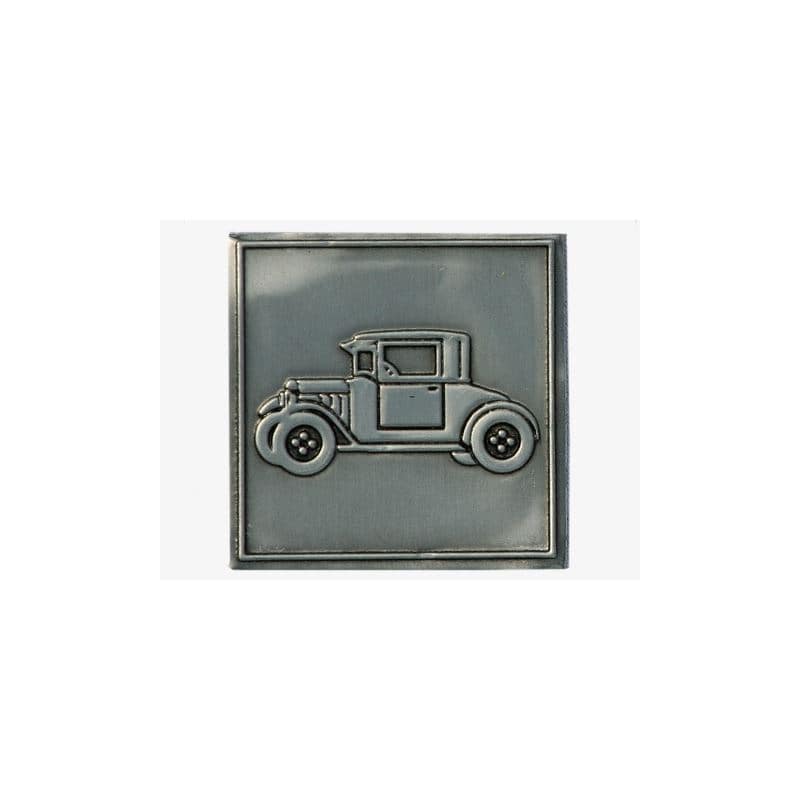 Μεταλλική ετικέτα 'Oldtimer', τετράγωνη, μεταλλική, ασημί