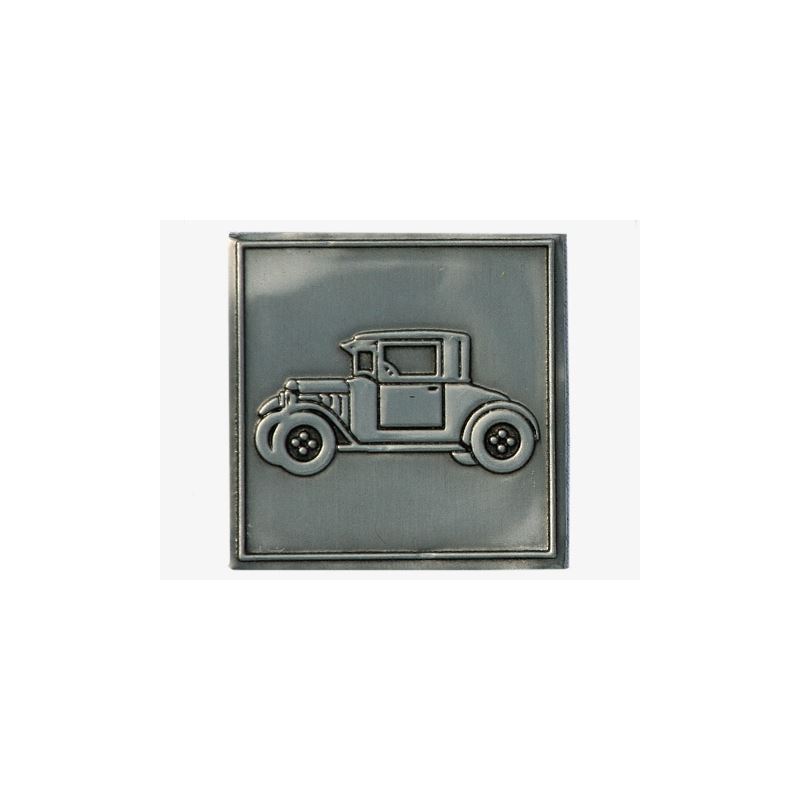 Ετικέτα από κασσίτερο 'Oldtimer', τετράγωνη, μέταλλο, ασημί