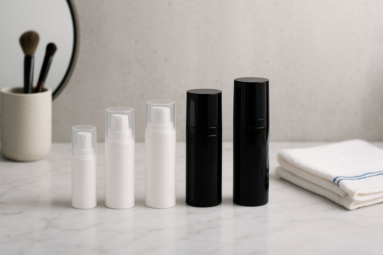 Airless κεφαλή Micro Goldrand + λευκό, γυαλιστερό πώμα σύνδεσης Airless κεφαλή Micro Goldrand + λευκό, γυαλιστερό πώμα σύνδεσης