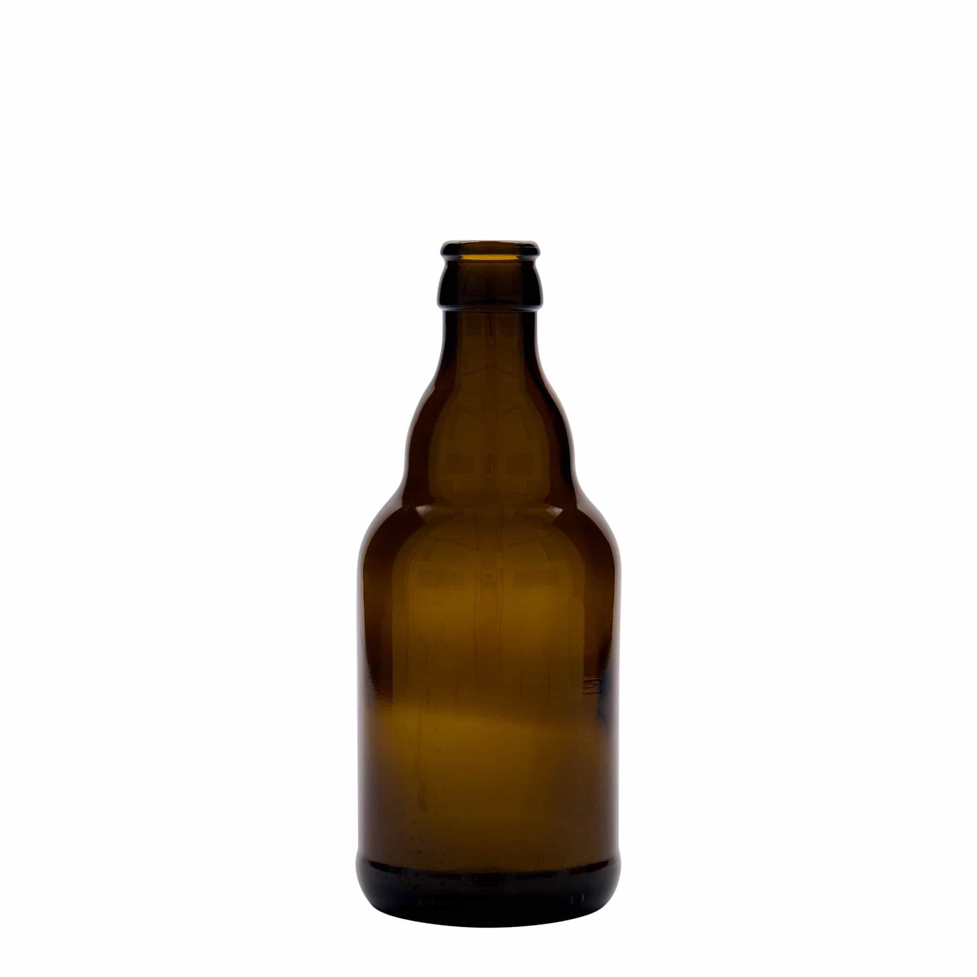 330 ml μπουκάλι μπύρας 'Steinie', γυαλί, καφέ, στόμιο: καπάκι Kronkorken