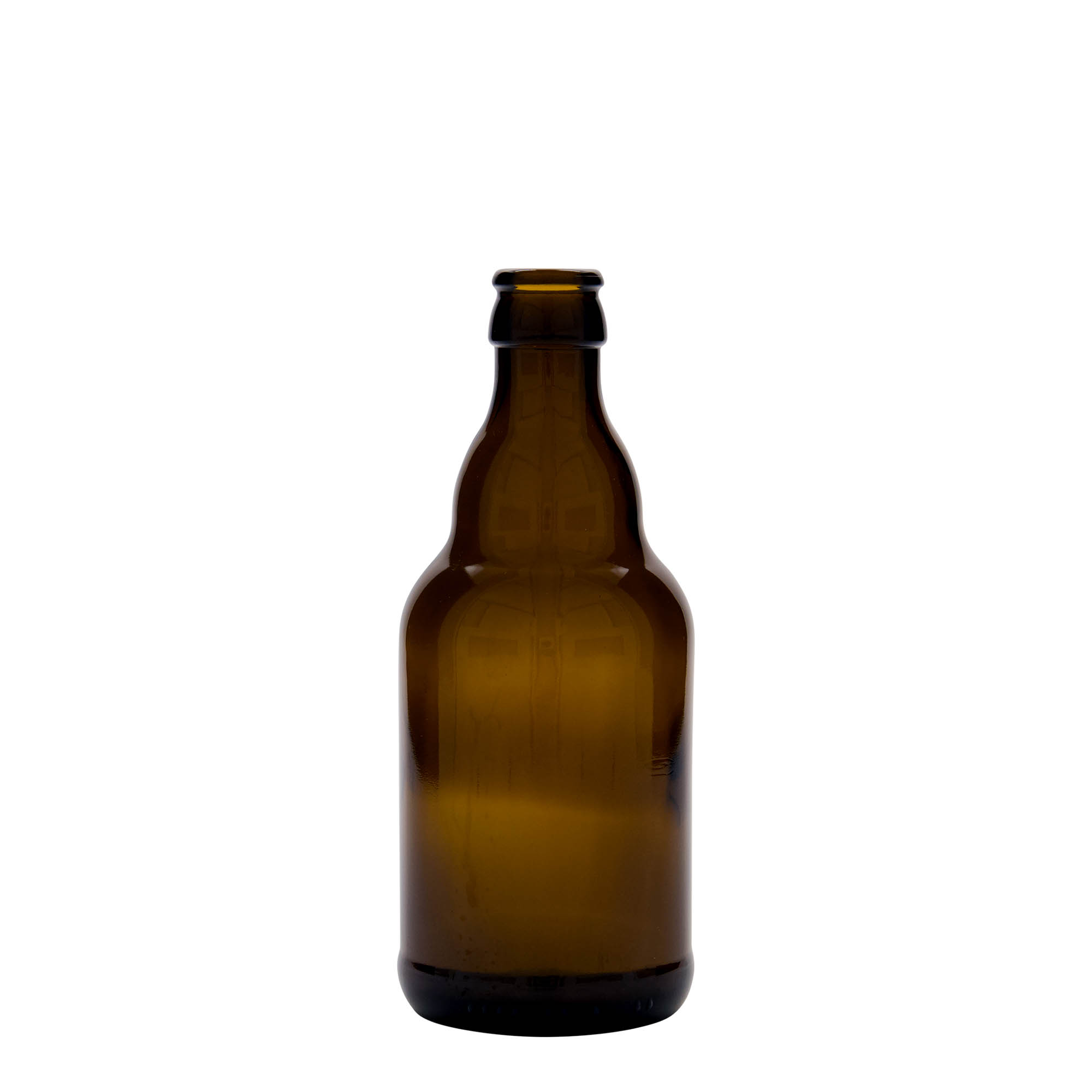 330 ml μπουκάλι μπύρας 'Steinie', γυαλί, καφέ, στόμιο: καπάκι Kronkorken