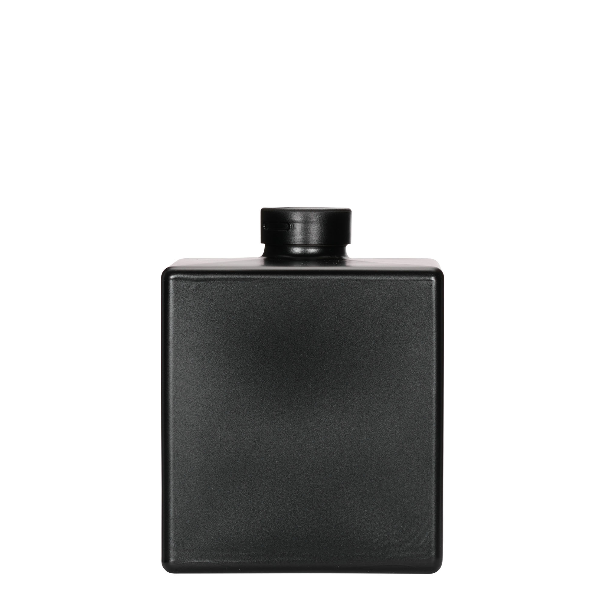 500 ml γυάλινο μπουκάλι 'Cube', τετράγωνο, μαύρο, στόμιο: φελλός