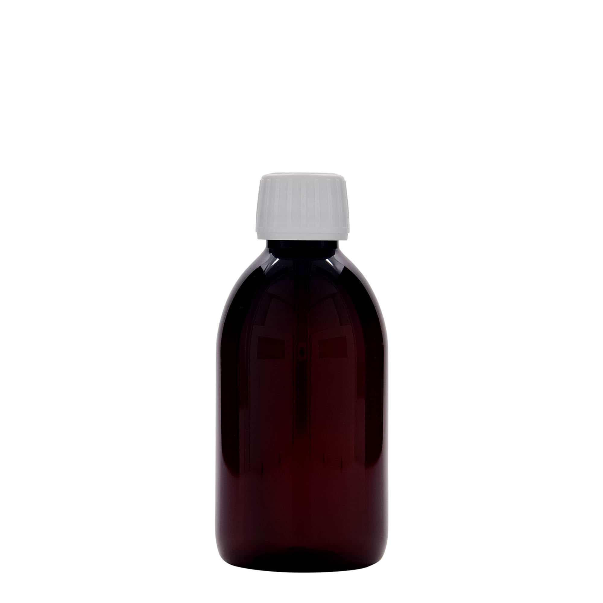 Μπουκάλι φαρμάκου PET 250 ml, καφέ, πλαστικό, στόμιο: PP 28