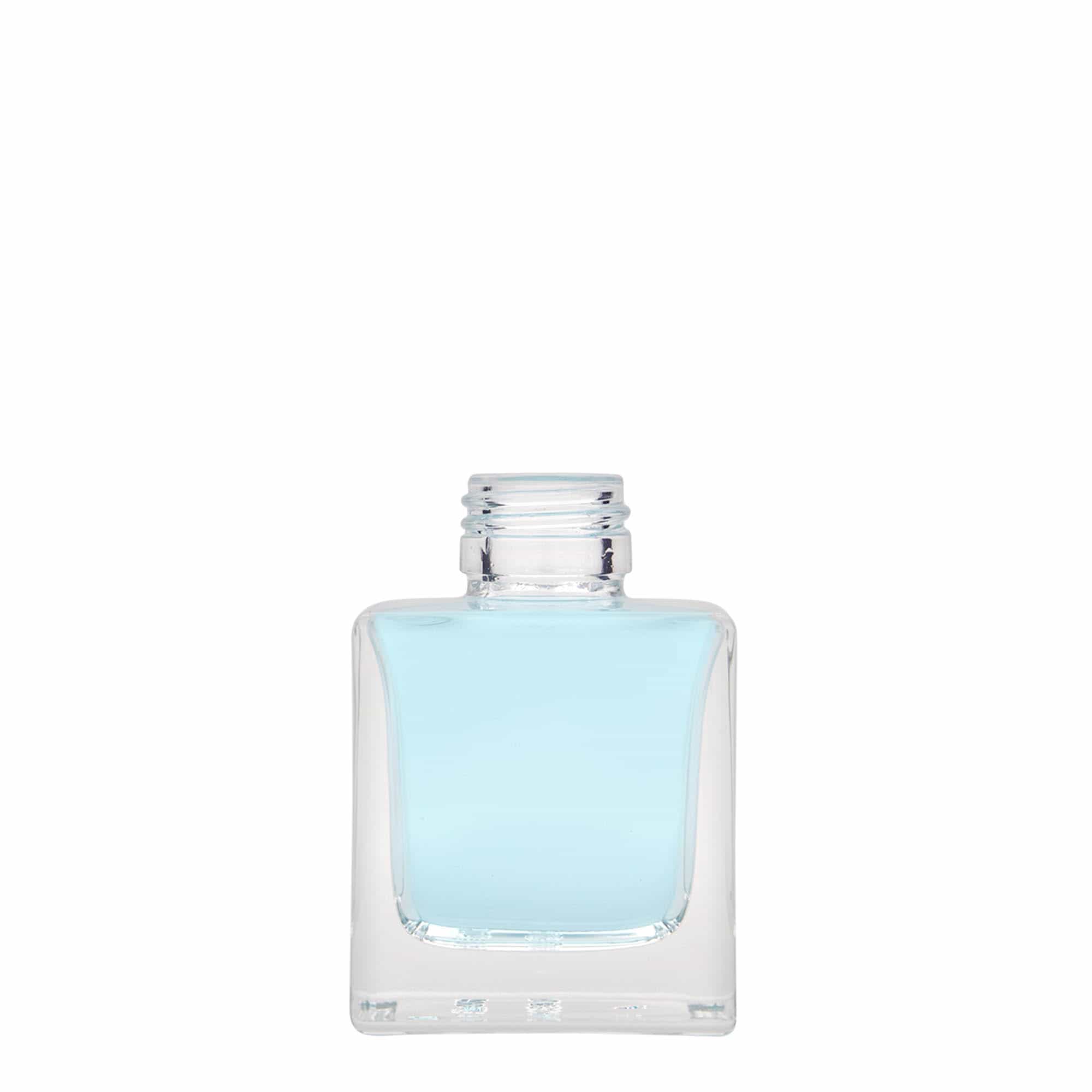 100 ml γυάλινο μπουκάλι 'Cube', τετράγωνο, στόμιο: PP 28