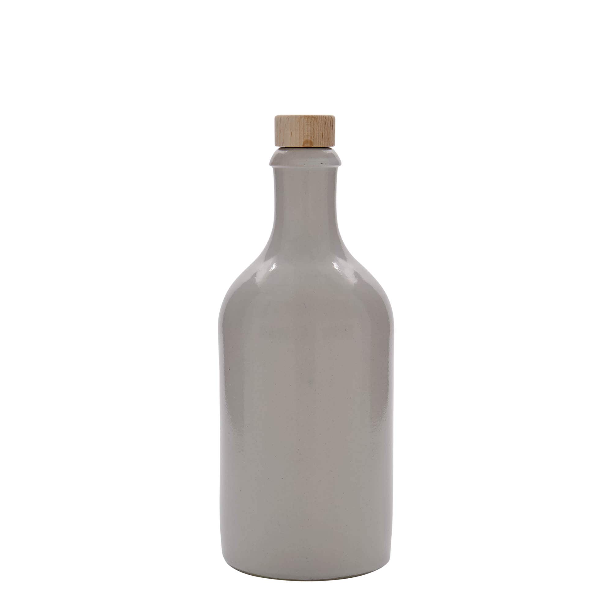500 ml πιθάρι από πηλό, κεραμικό, λευκό, στόμιο: φελλός
