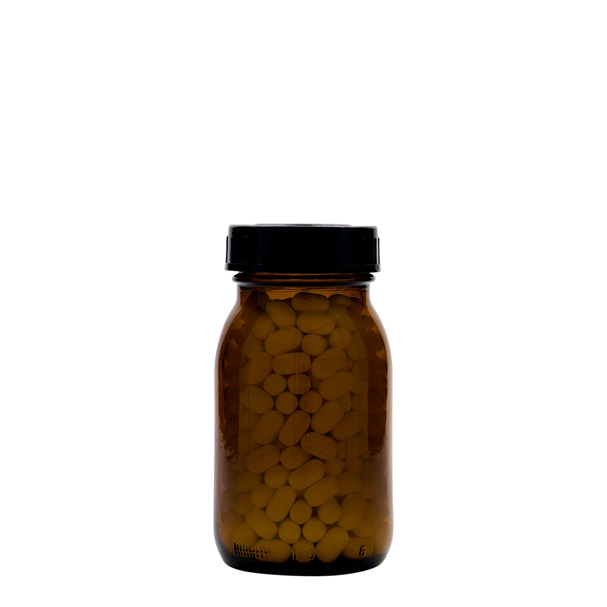 150 ml γυάλινο βάζο με φαρδύ λαιμό, καφέ, στόμιο: DIN 45 150 ml γυάλινο βάζο με φαρδύ λαιμό, καφέ, στόμιο: DIN 45