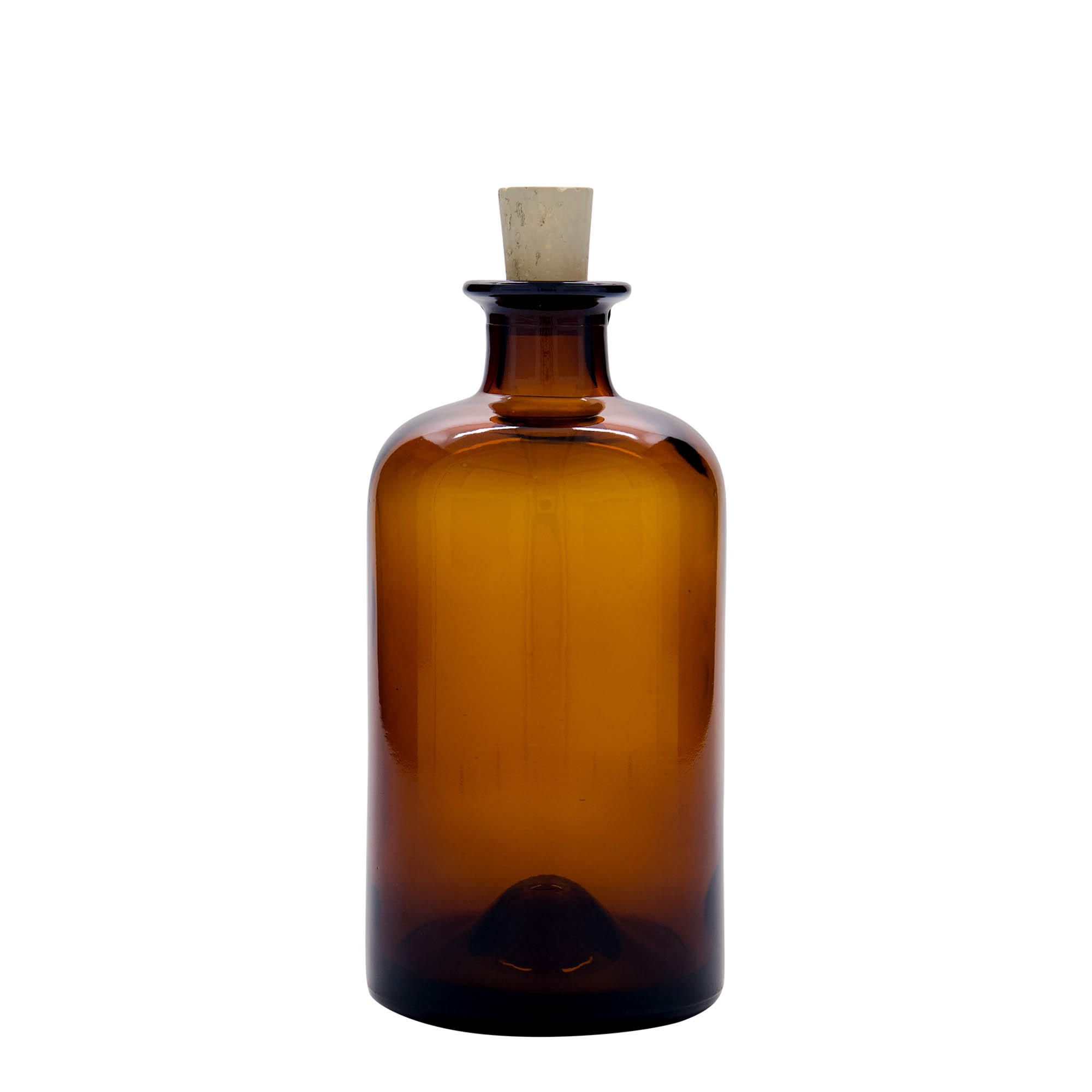 500 ml γυάλινο μπουκάλι φαρμακοποιού, καφέ, στόμιο: φελλός