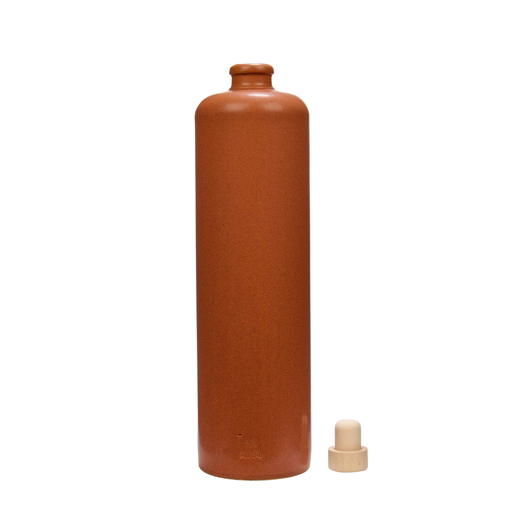 1.000 ml πιθάρι από πήλινο υλικό, κόκκινο-καφέ, στόμιο: φελλός 1.000 ml πιθάρι από πήλινο υλικό, κόκκινο-καφέ, στόμιο: φελλός