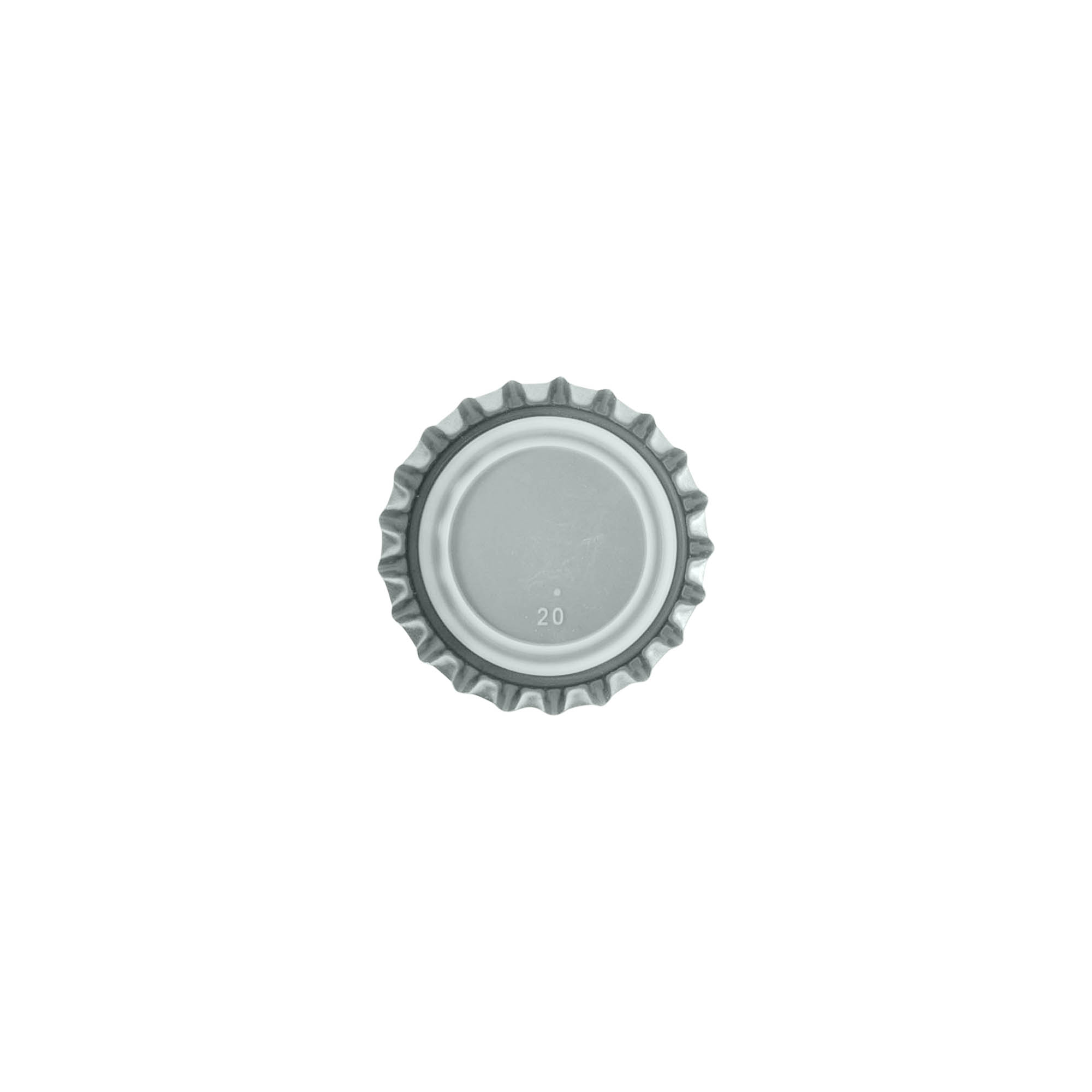 Μεταλλικά καπάκια 26 mm, ασημί