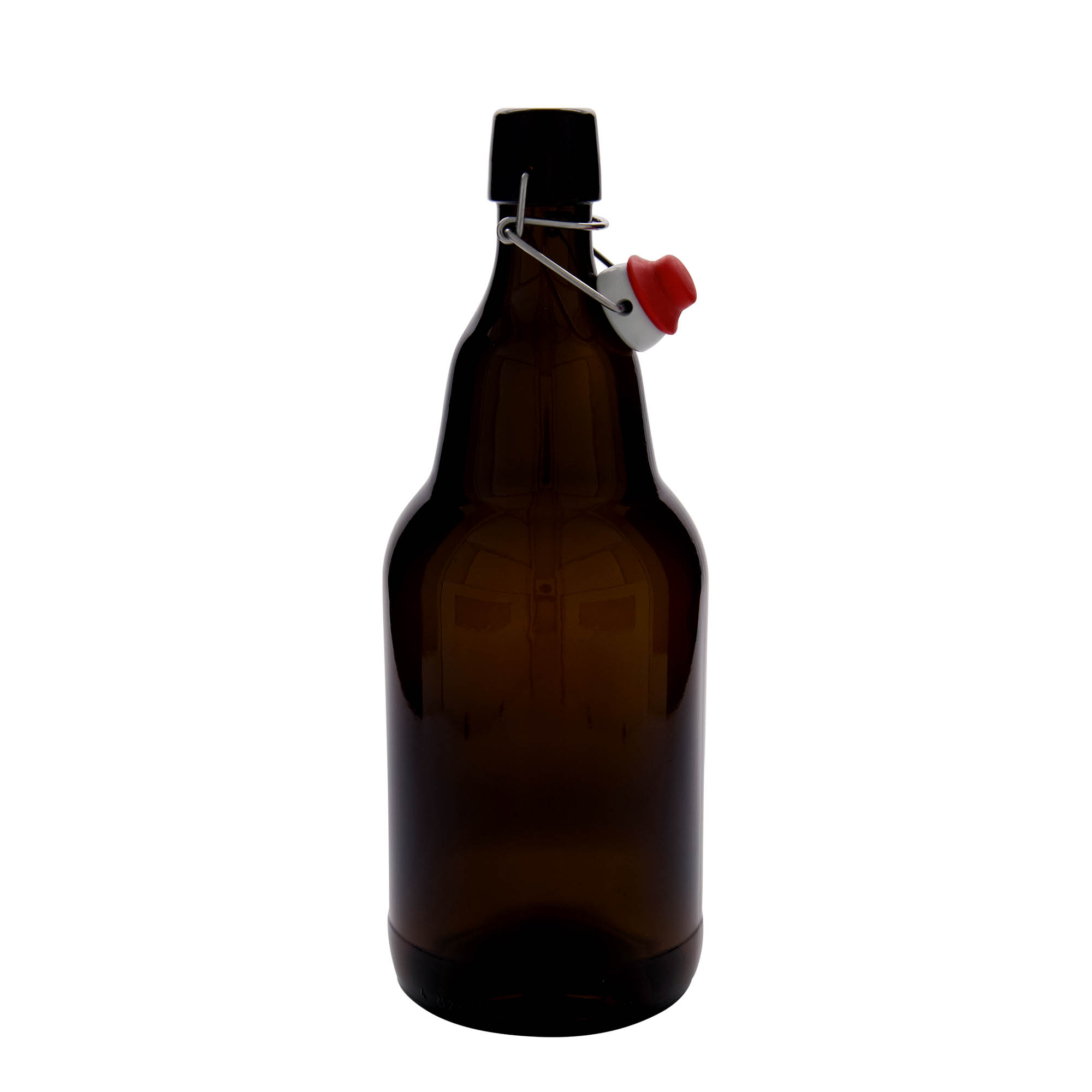 2.000 ml μπουκάλι μπύρας, γυαλί, καφέ, στόμιο: κλείσιμο με μπρούτζινο κλιπ
