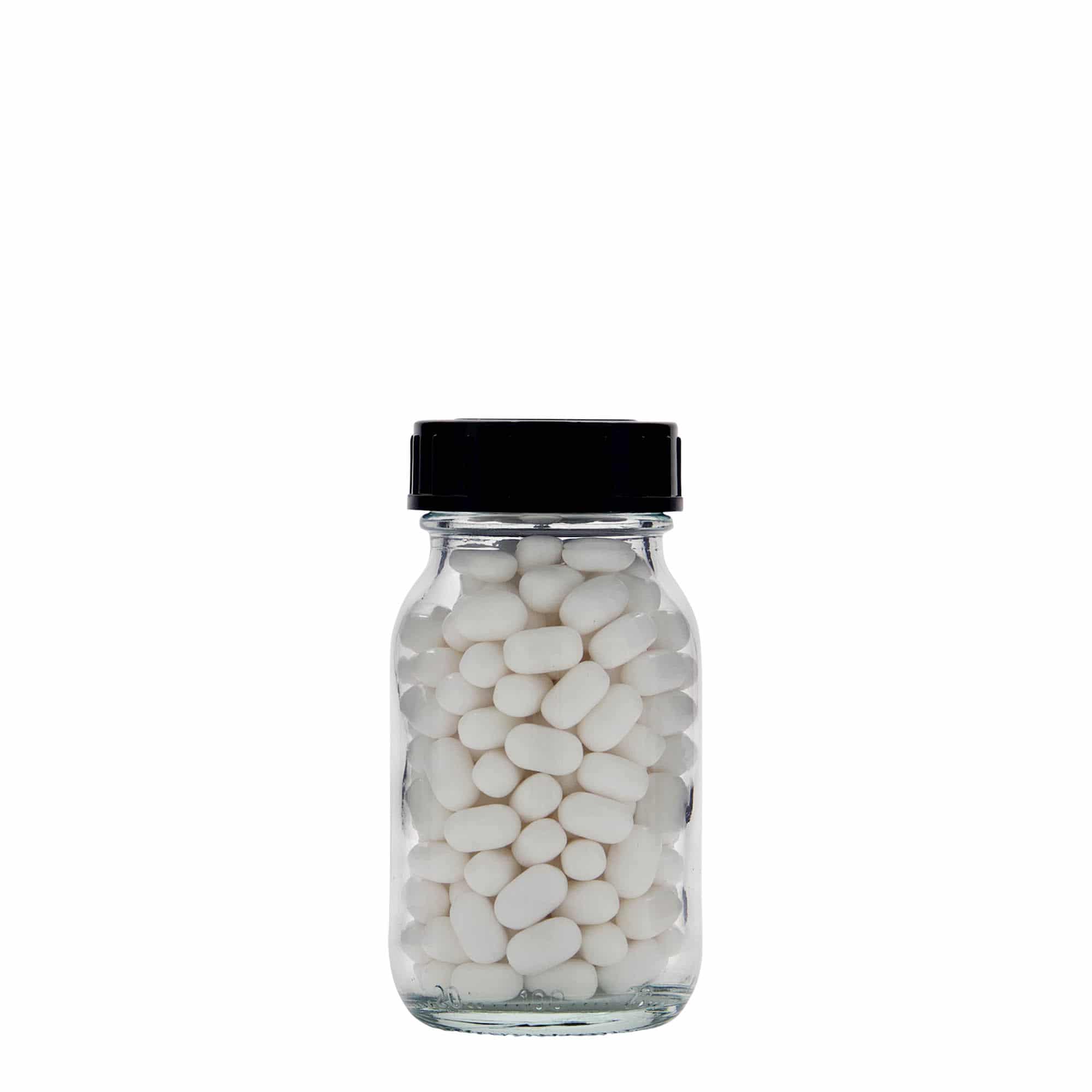100 ml γυάλινο βάζο με φαρδύ στόμιο, άνοιγμα: DIN 40