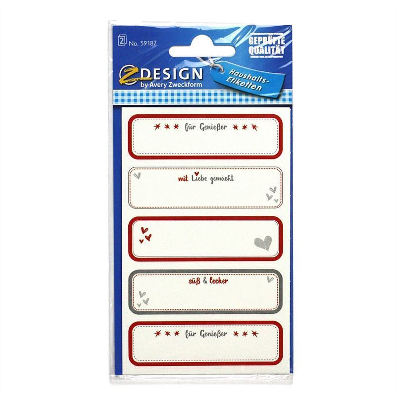 Zweckform ετικέτες «Χειροποίητο», ορθογώνιες, χαρτί, πολύχρωμες