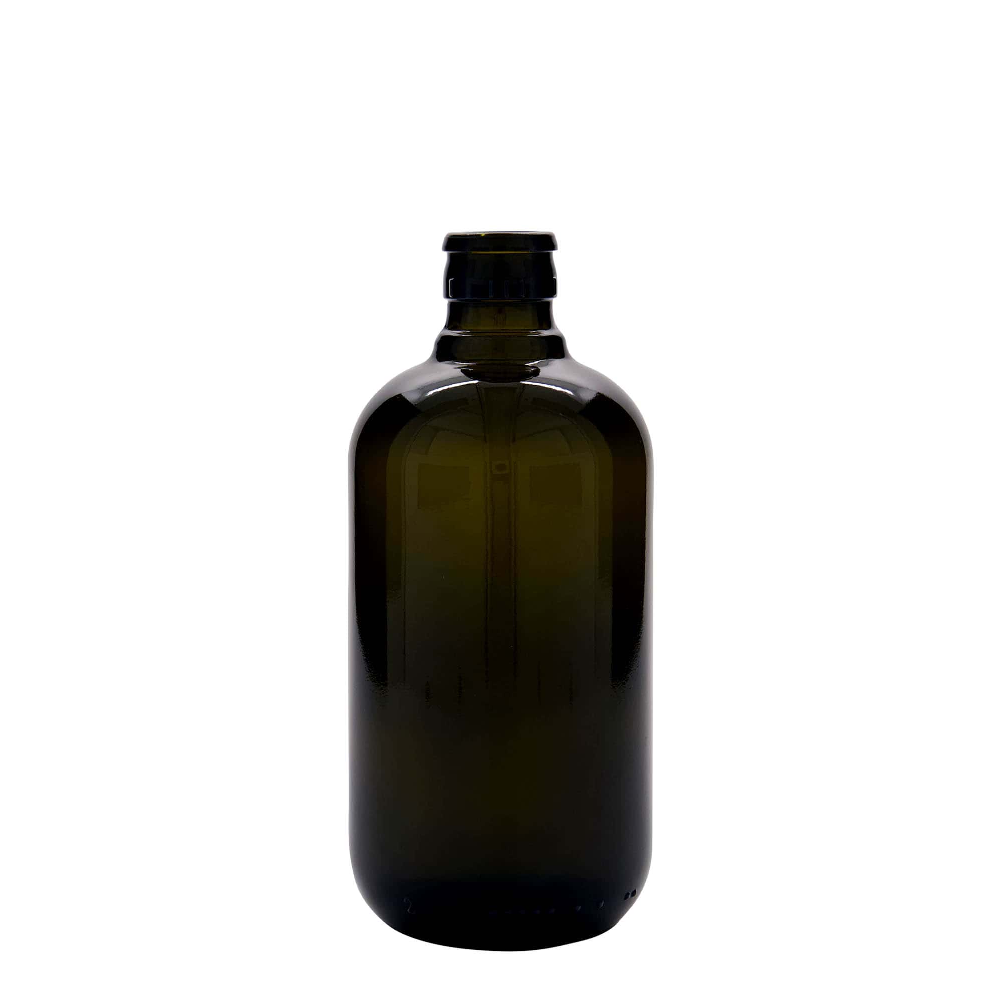 500 ml μπουκάλι ξιδιού/λαδιού 'Biolio', γυαλί παλαιωμένο πράσινο, στόμιο: DOP