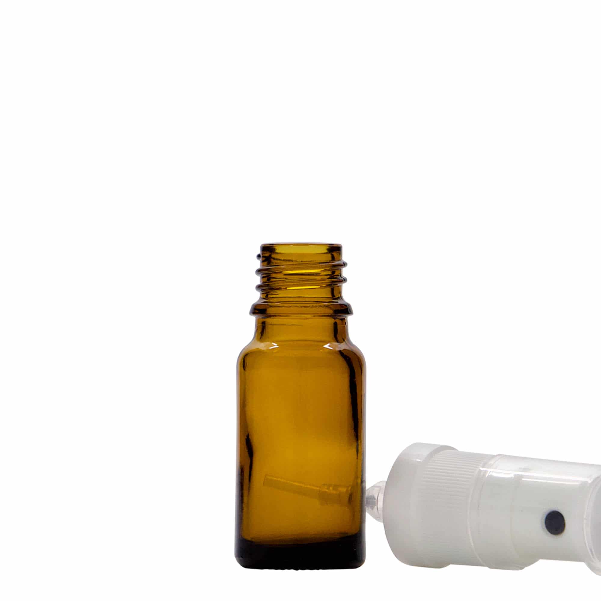 10 ml φιαλίδιο ψεκασμού ιατρικό, γυάλινο, καφέ, στόμιο: DIN 18