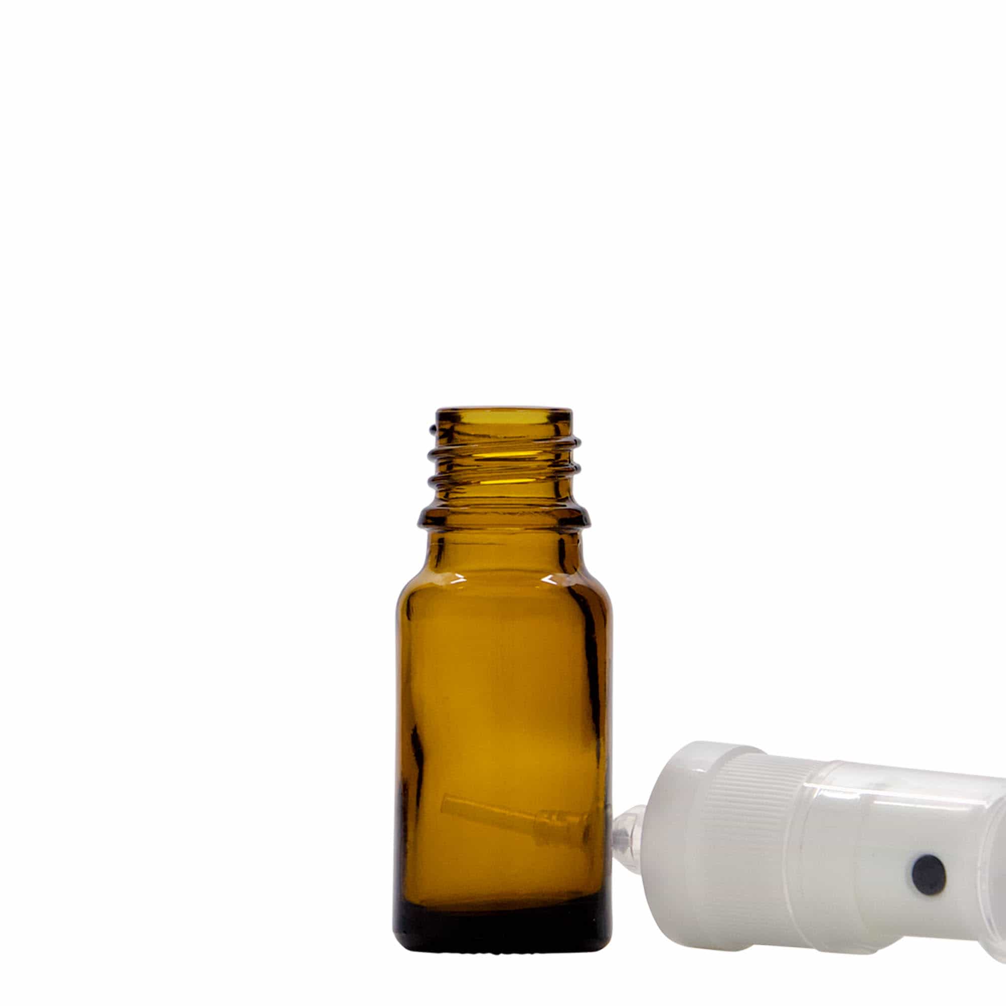 10 ml φιαλίδιο ψεκασμού ιατρικό, γυάλινο, καφέ, στόμιο: DIN 18