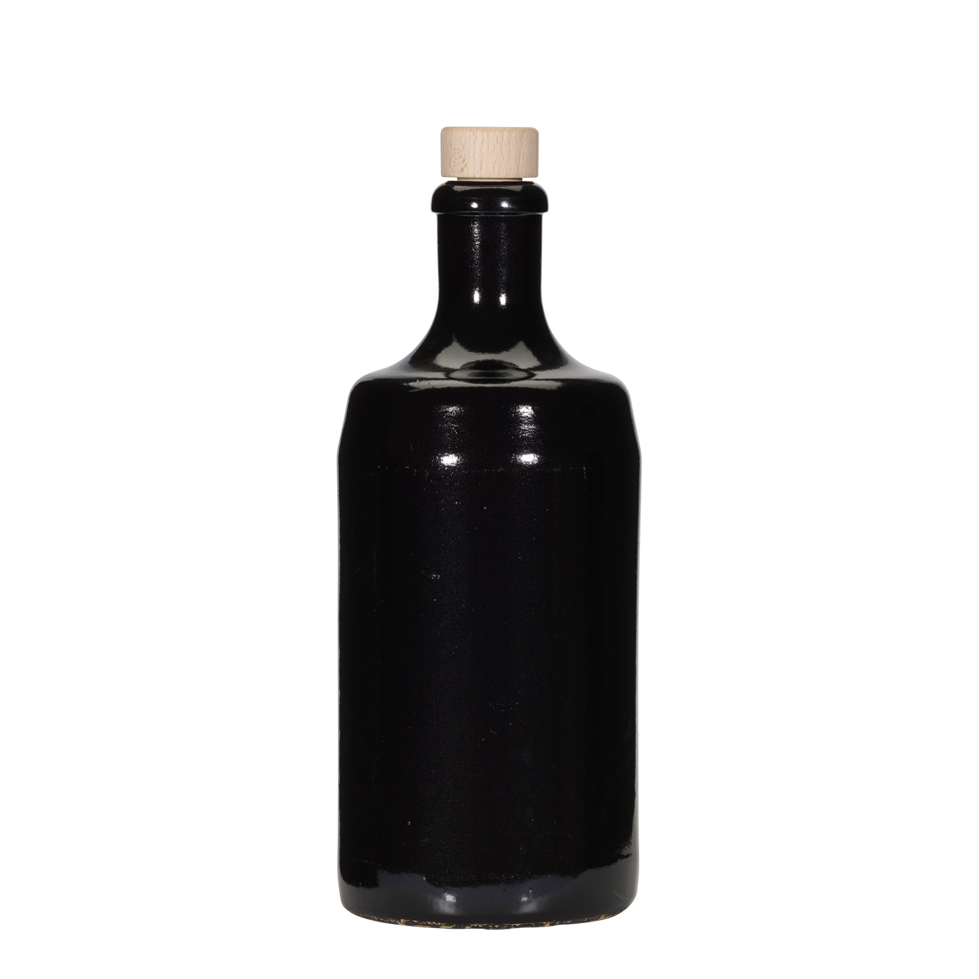 700 ml πήλινο δοχείο 'Calvados, πέτρινο σκεύος, μαύρο, στόμιο: φελλός