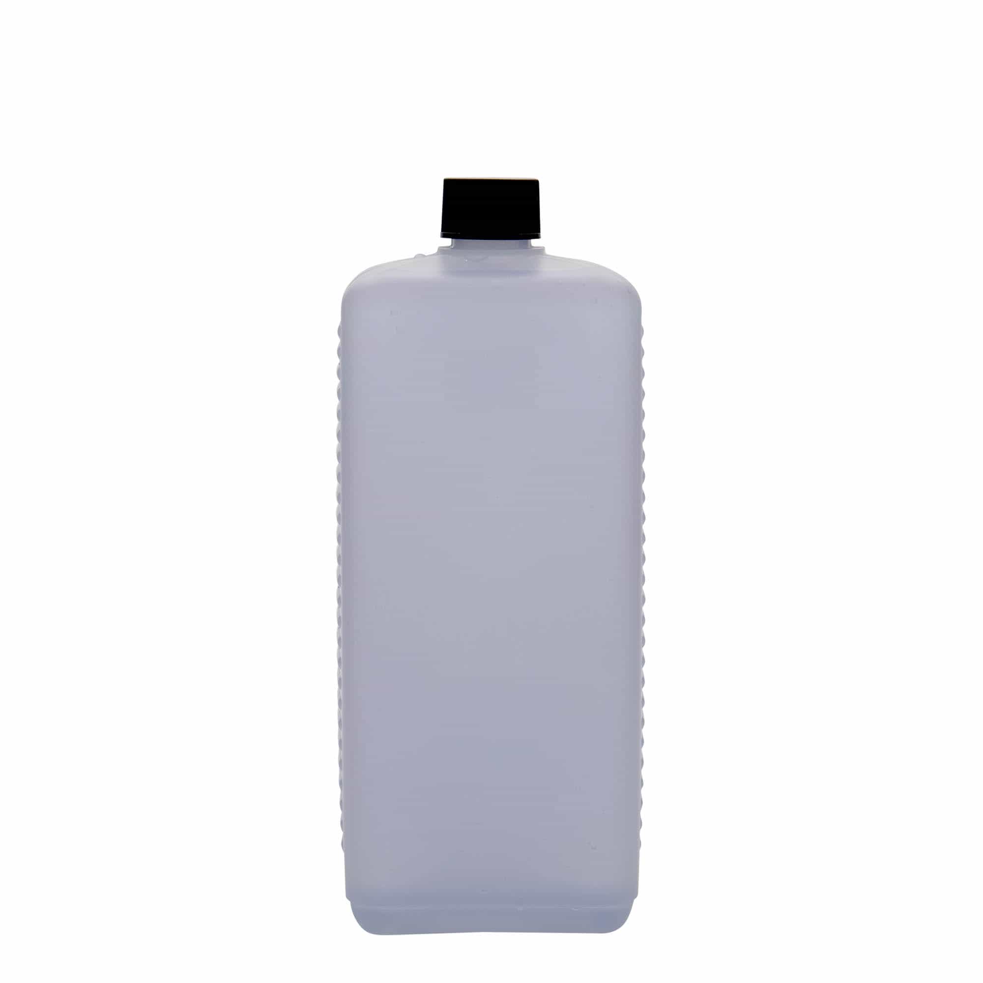 1.000 ml κανιστερόφιαλη, ορθογώνια, πλαστικό HDPE, φυσικό, στόμιο: DIN 25 EPE