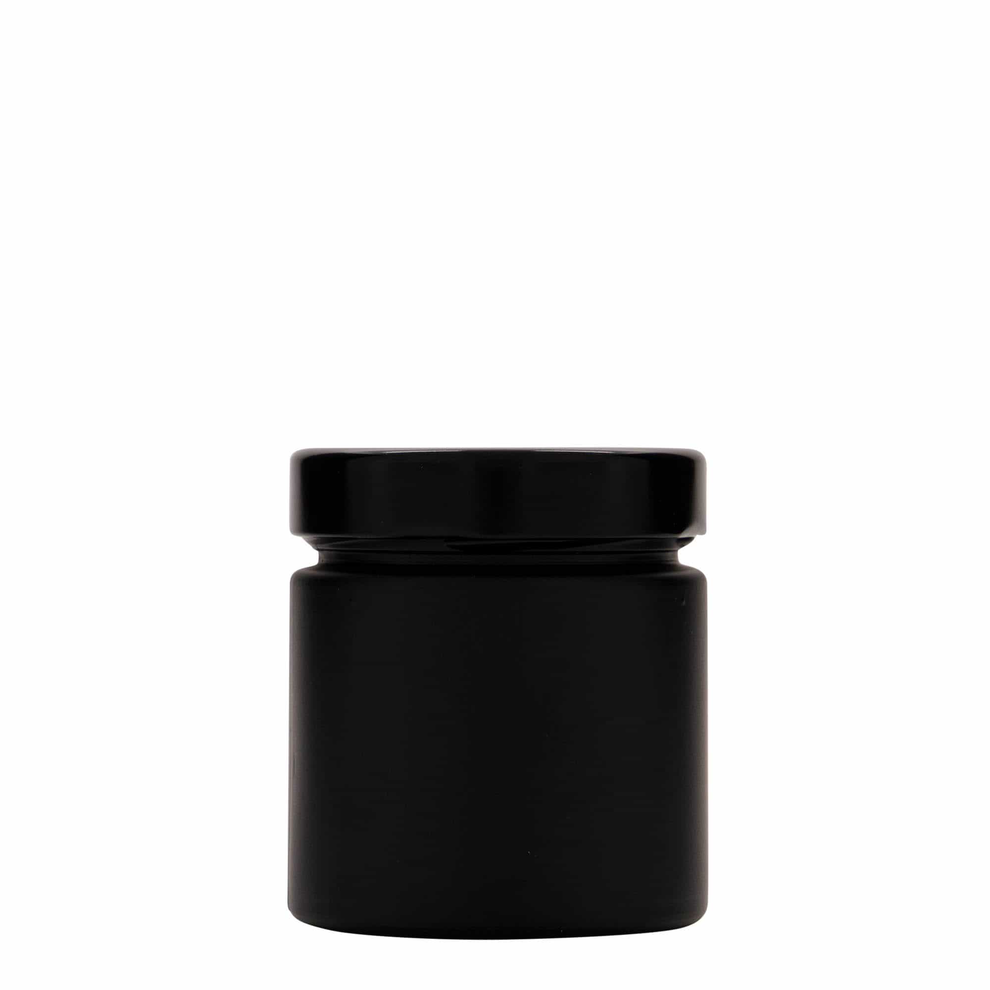 Στρογγυλό βάζο 'Aurora' 220 ml, μαύρο, στόμιο: deep twist-off (DTO 66)